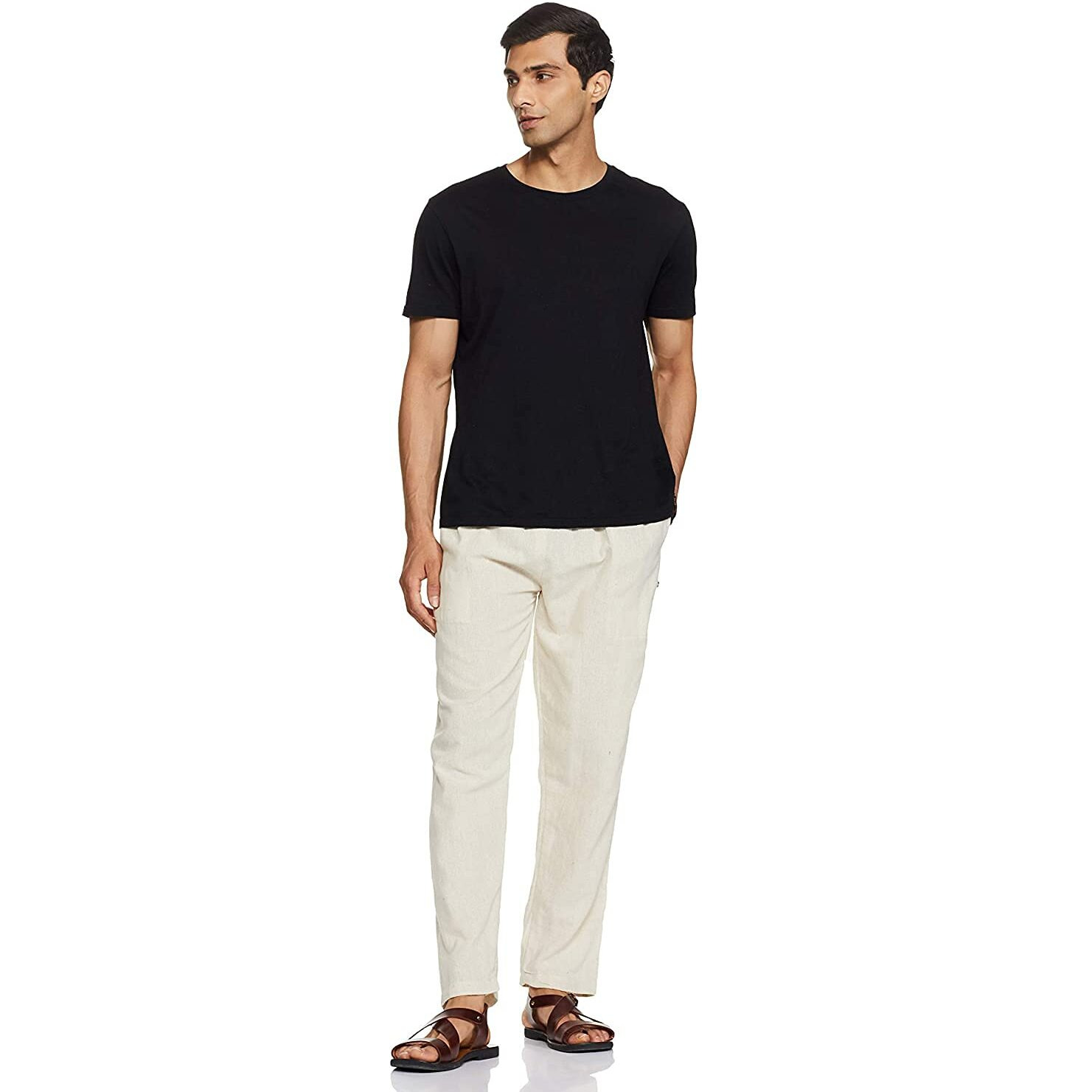 Digital Shopee Men's Eco-Friendly Cotton Pyjama Pack Of 6Cream | 32-40Inches