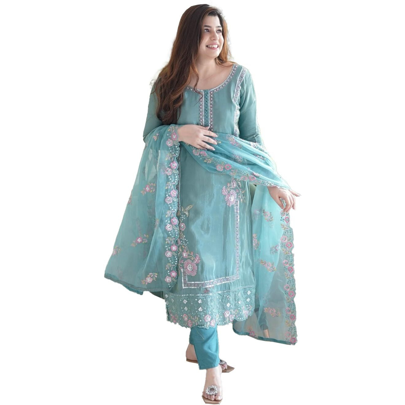 Fashion Basket Silk Wine Embroidered Kurta Set With Duptta For Women