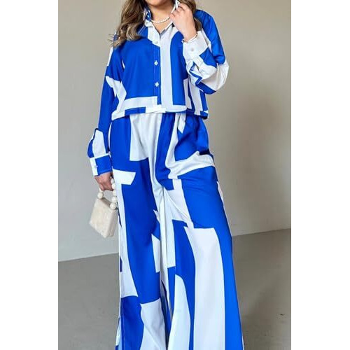 Greciilooks Women Co Ord Set For Women | Co Ord Set For Women Stylish | Festive Co Ord Set For Women | Travel Co Ord Set For Women | Full Sleeve Women Co Ord Set (In, Alpha, L, Regular, Blue)