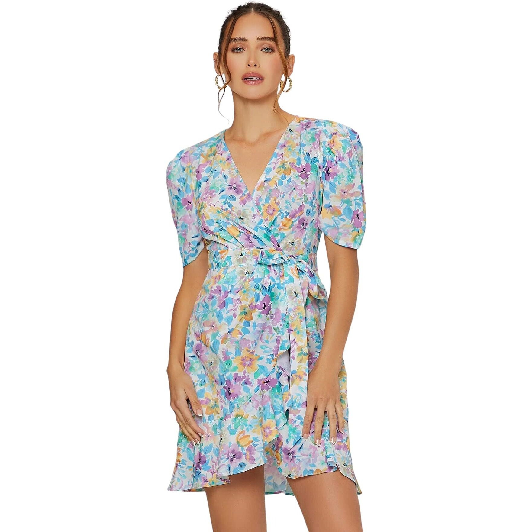 Dhruvi Trendz Womens Rayon Women Western Dresses Regular Fit A-Line (Dt-Wd-1033_Multicolor_Xl)