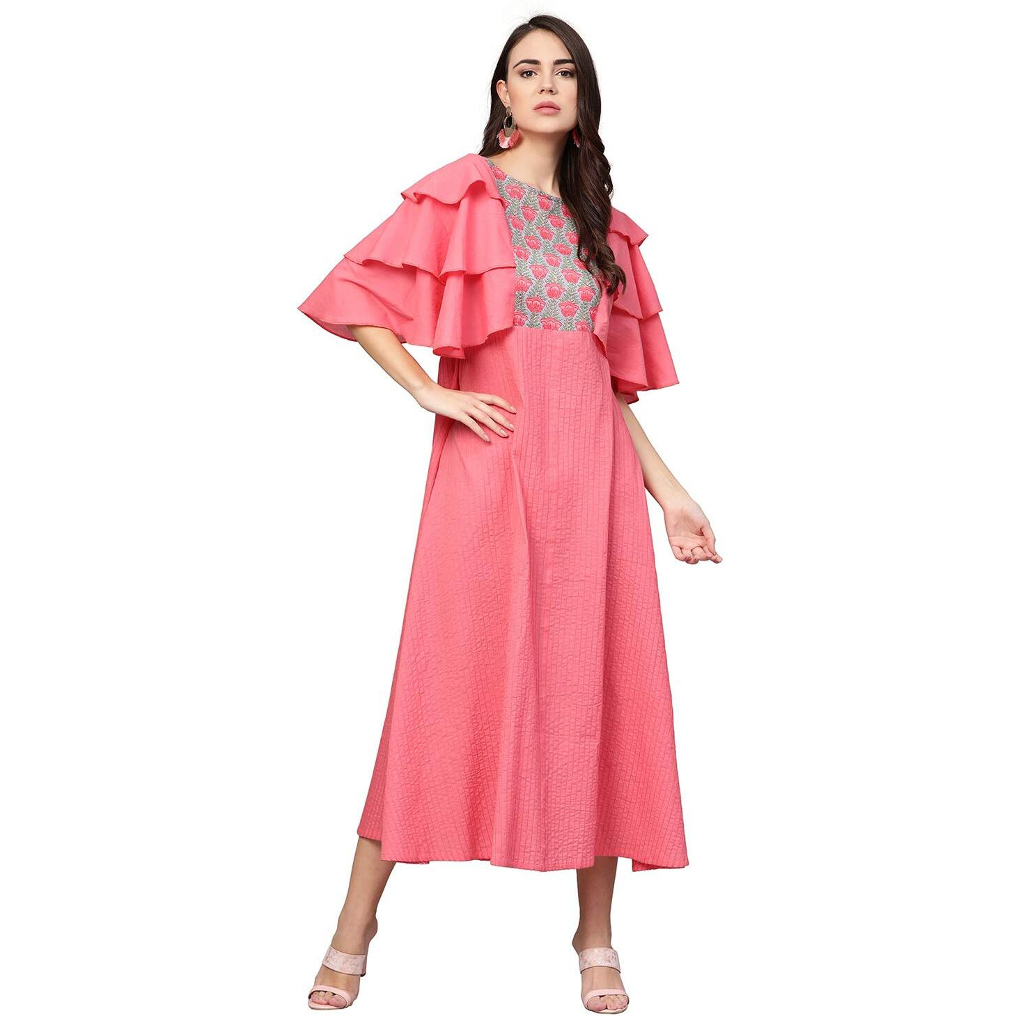 Idalia Coral Pintuck Dress