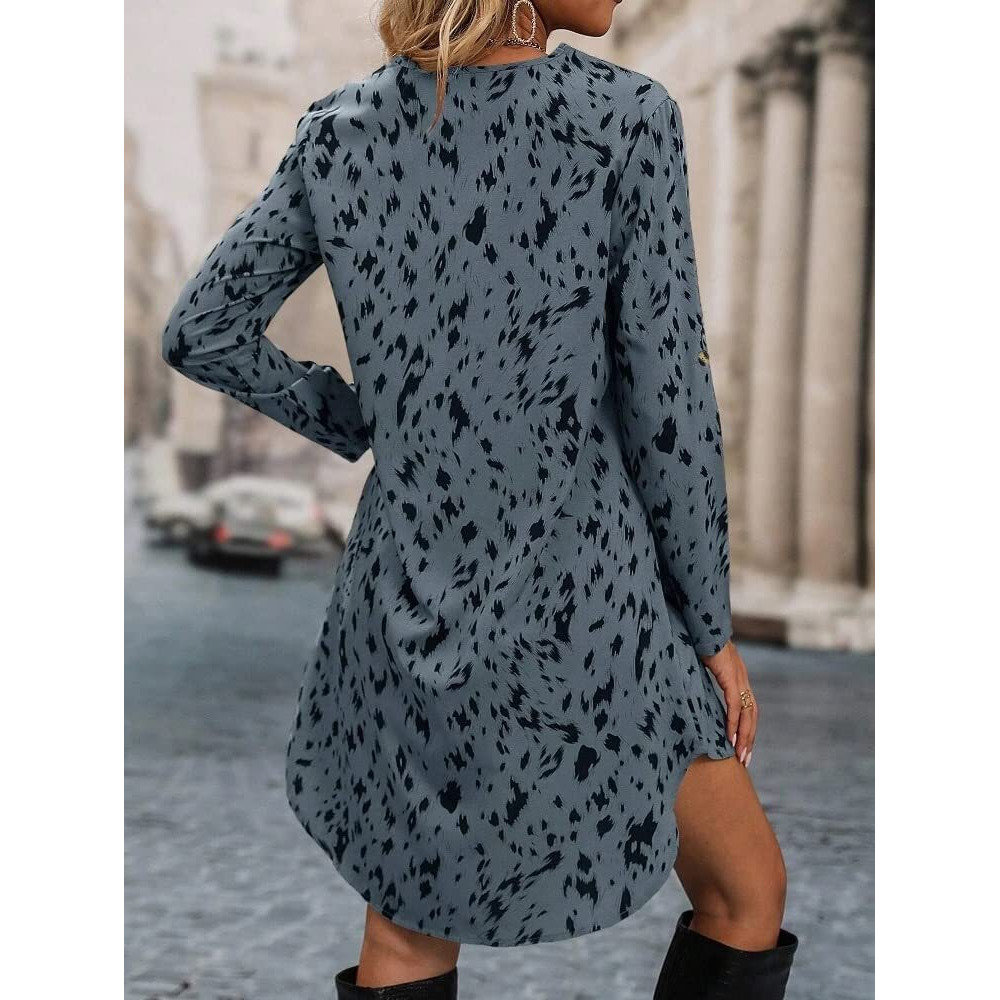 Leriya Fashion Women's Rayon Fit And Flare Mini Casual Dress (Lf-Wd1095_Grey