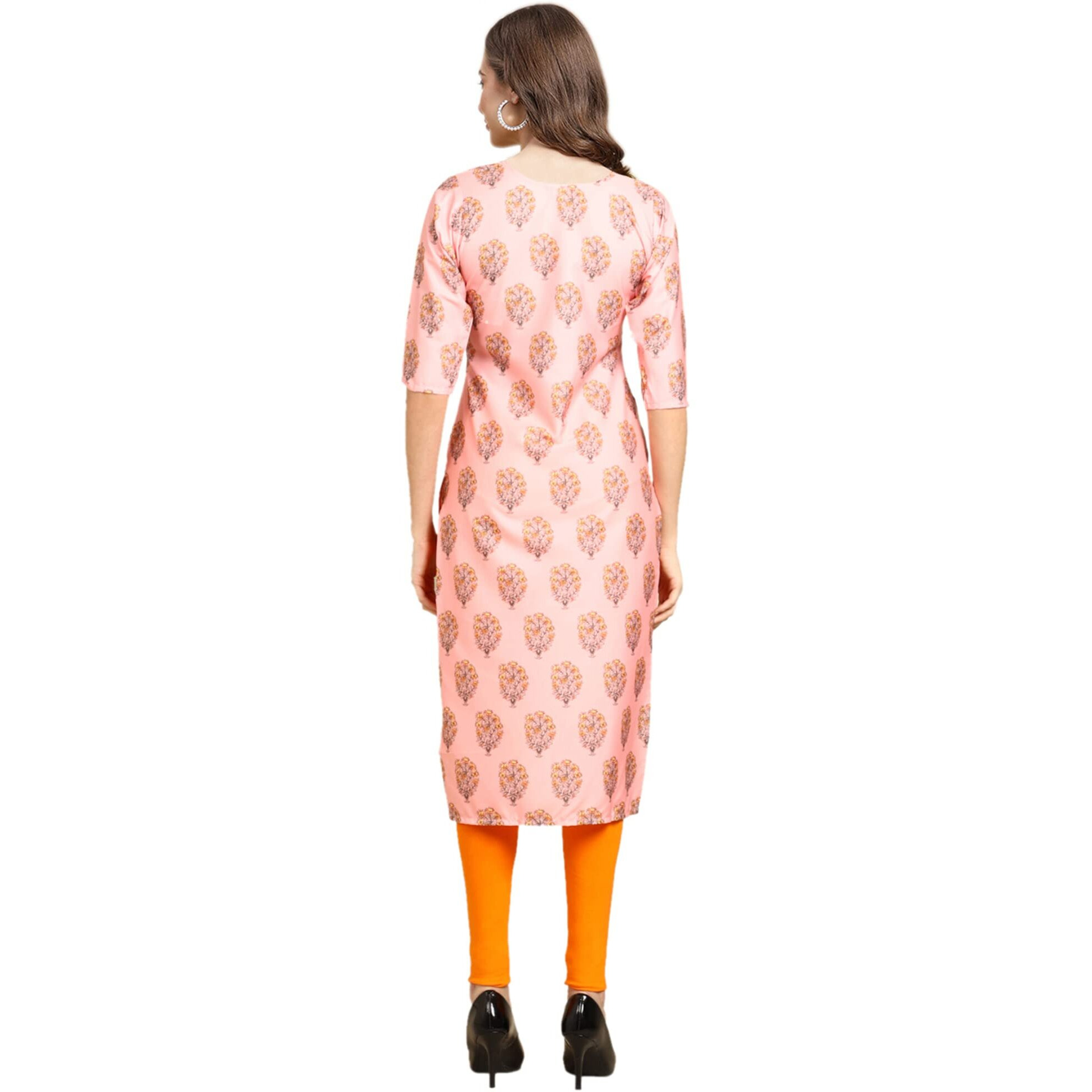 Pinkmint Women's Crepe Digital Print Straight Kurta(Pack Of 6)[Qv-353-368-343-370-335-360-Xl]