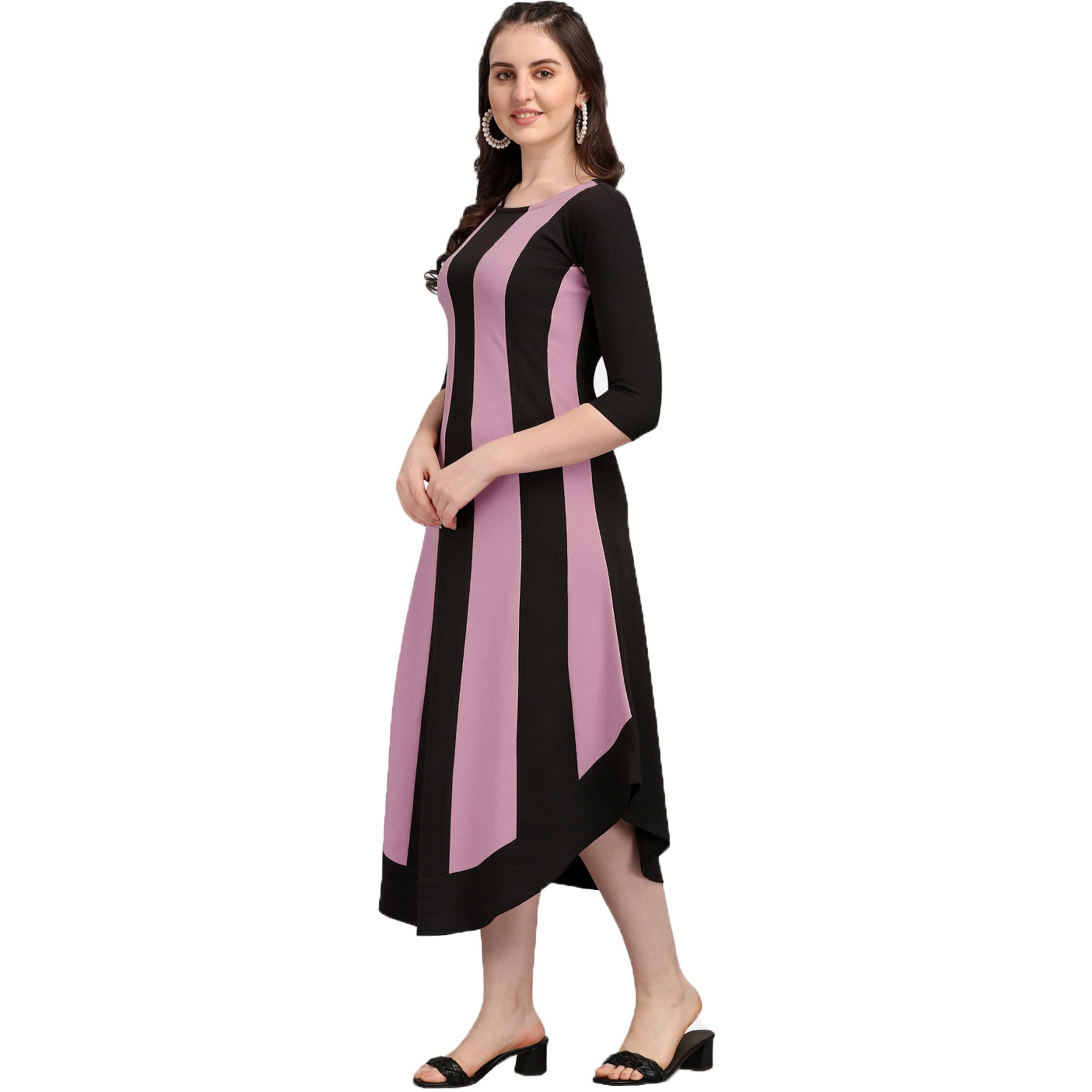 Purvaja Women's Corduroy Empire Waist Maxi Dress (Lucy-526-Lv-Bl-L_Light Violet