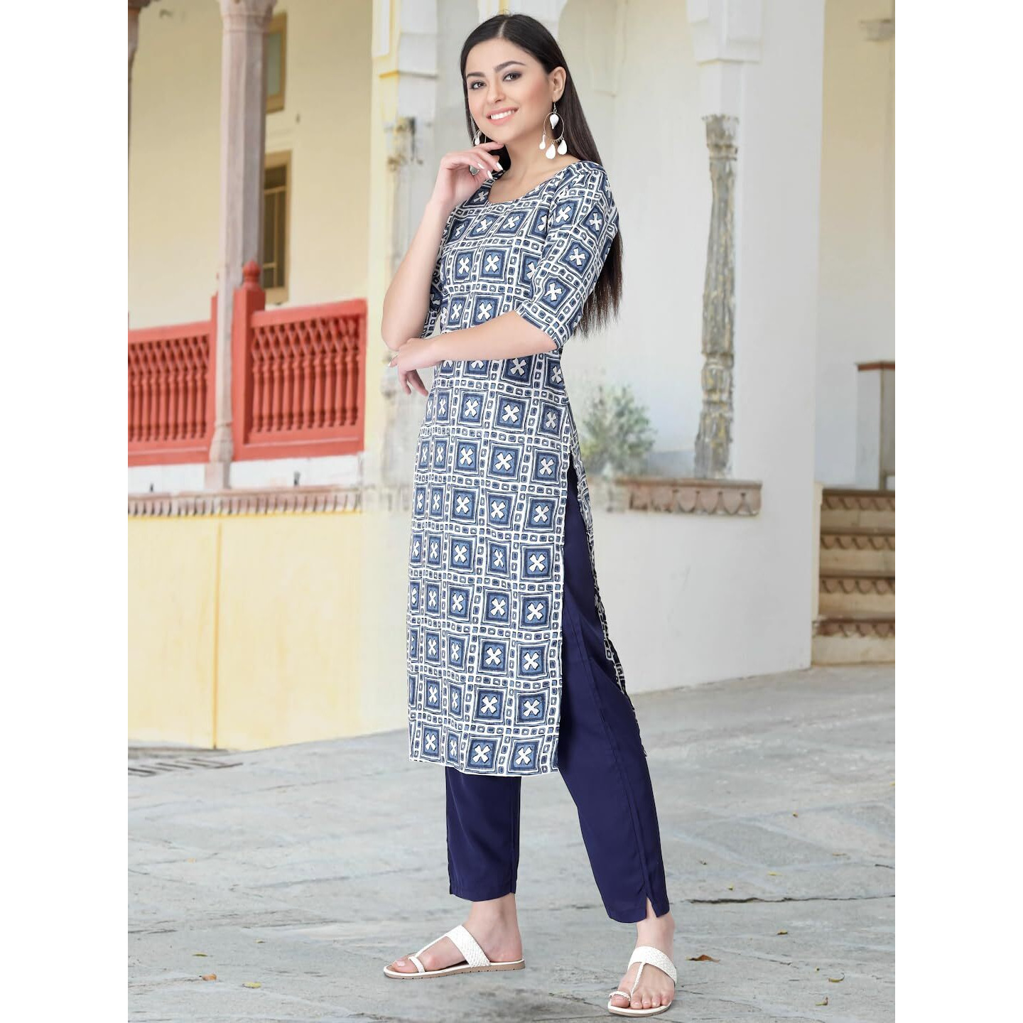 Tee Projekt Digital Printed Crepe Kurta Set For Women Ll Printed Kurti & Pant Set Ll Combo Kurta Set Ll (Pack Of 2)