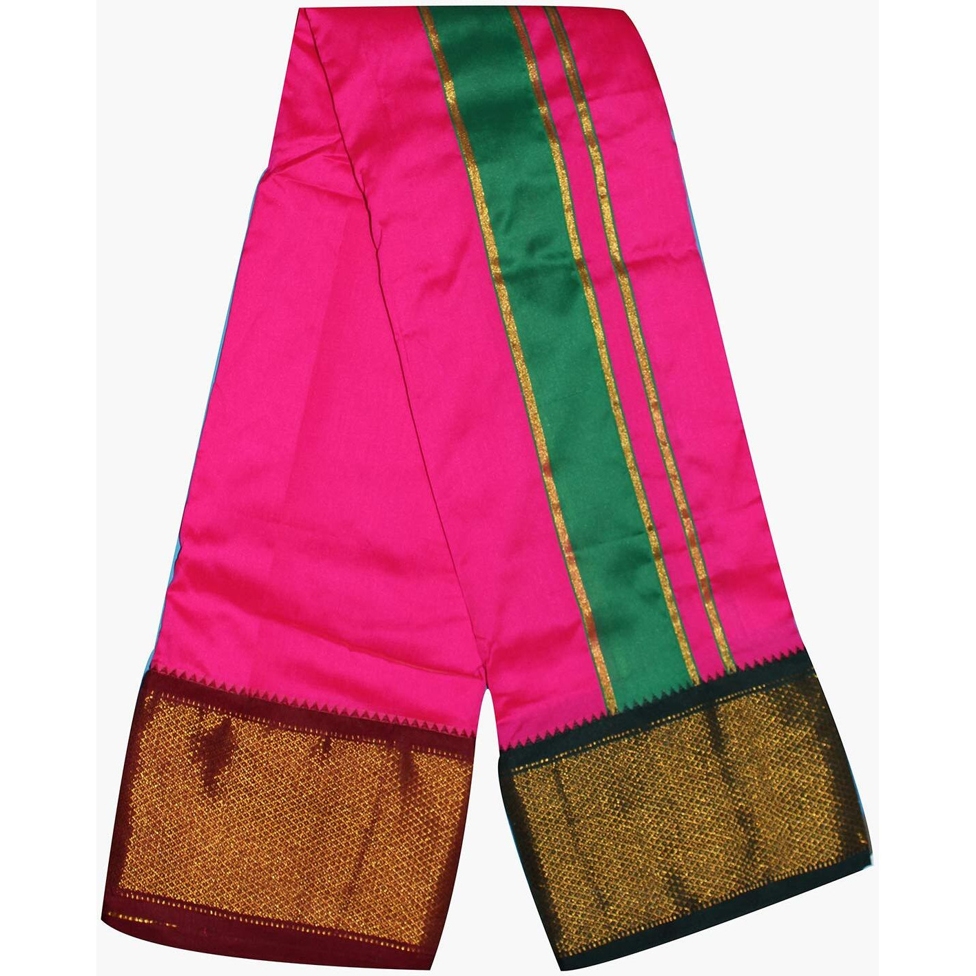 Prakasam Cotton Brand- Poly Mixing Mens Panjakejam Dhoti & Towel Set (Asha-9X5) (Rose)