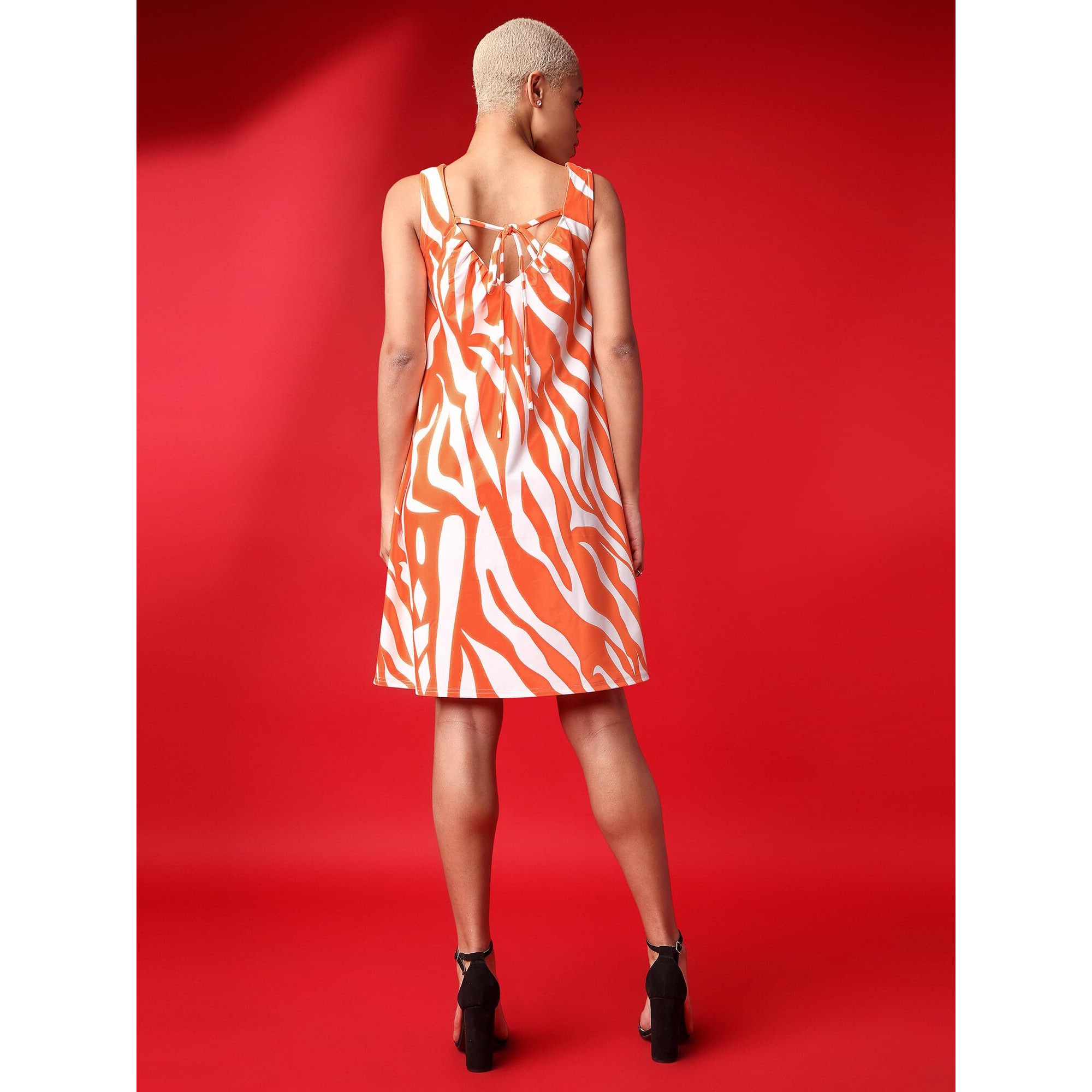 Purvaja Womens Tank Above Knee Length Dress (Wini-053-Stuffy_Orange_X-Large)