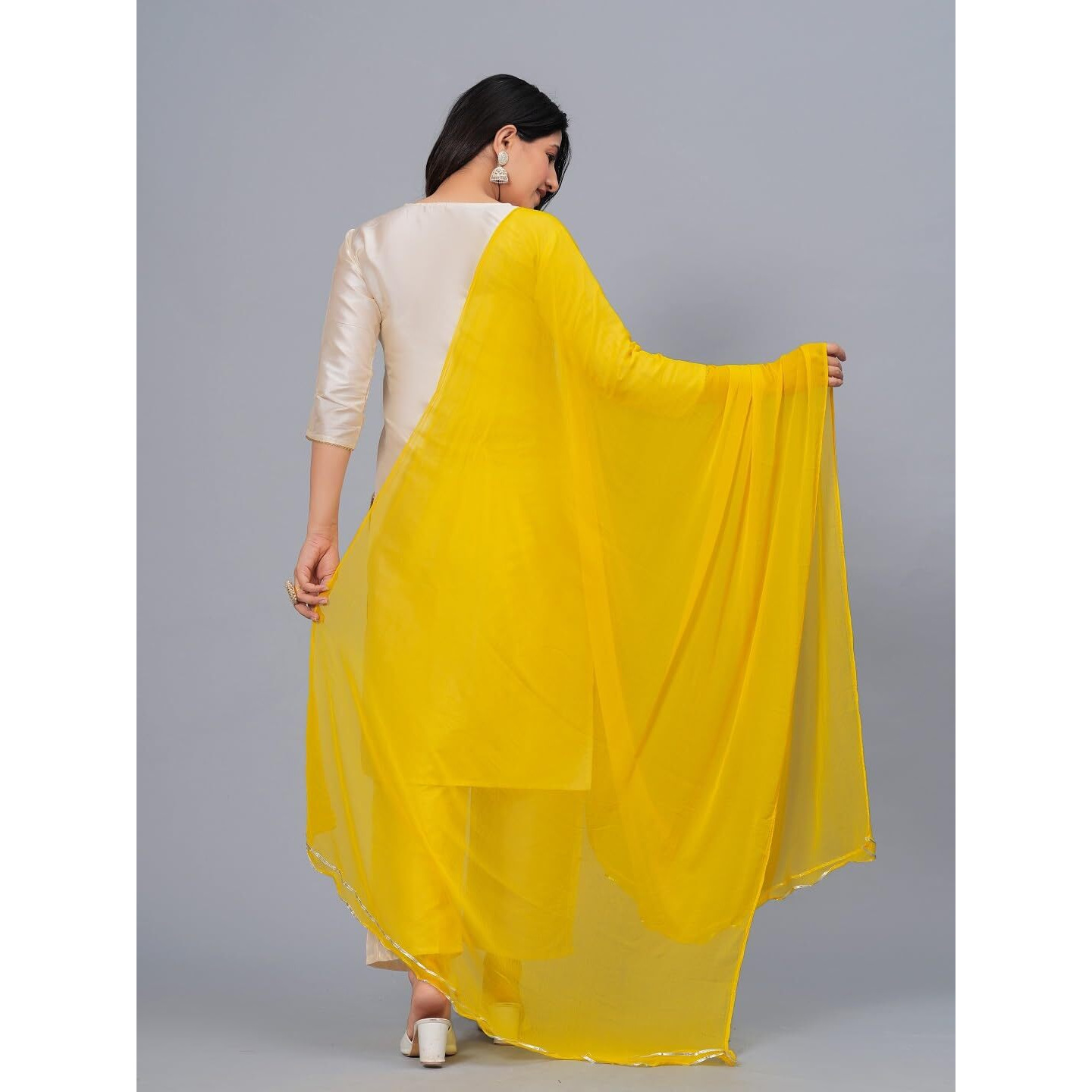 Stylum Women's Solid Nazmeen Dupatta (Dupmustardnaaz_Mustard)