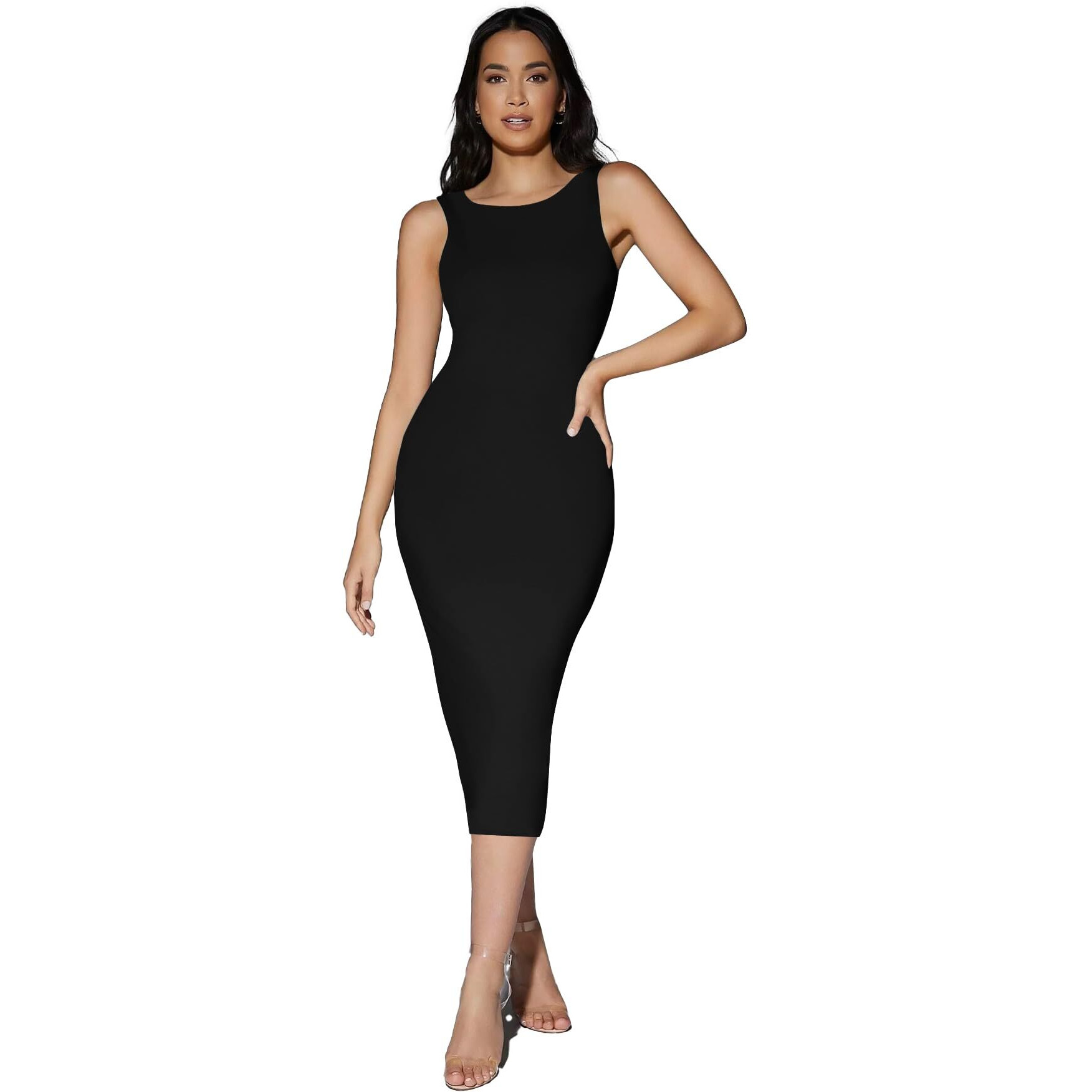 Toochki Dress For Women | One Piece Dress For Women | Women Midi Dress | Dresses For Women | Bodycon Dress For Women | Lycra Women Dress Black