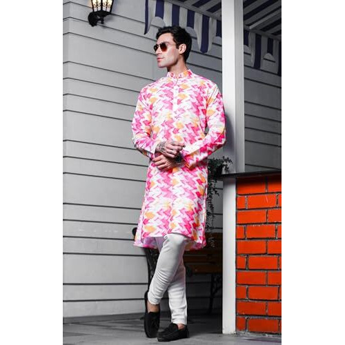 Lymio Men Kurta || Kurta For Men || Men Ethnic Kurta (In, Alpha, 3Xl, Pink)