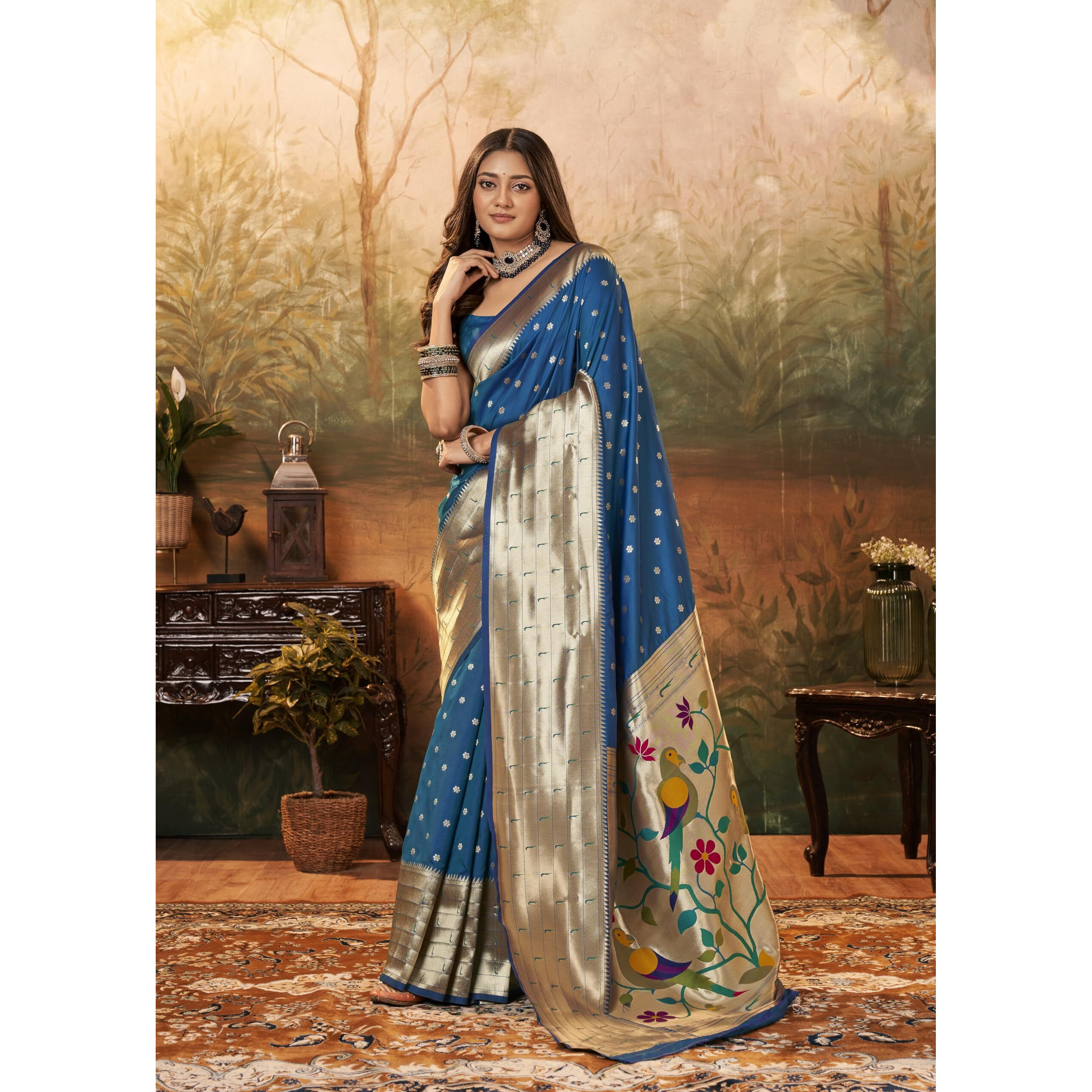 Pujia Mills Woman Pure Paithani Silk Banarasi Saree Indian Ethnic Wear Latest Kanjivaram Banarasi Saree In 2025 Woven Gold Zari Heavy Border With Rich Pallu And Butti Work Pink Saree For Woman