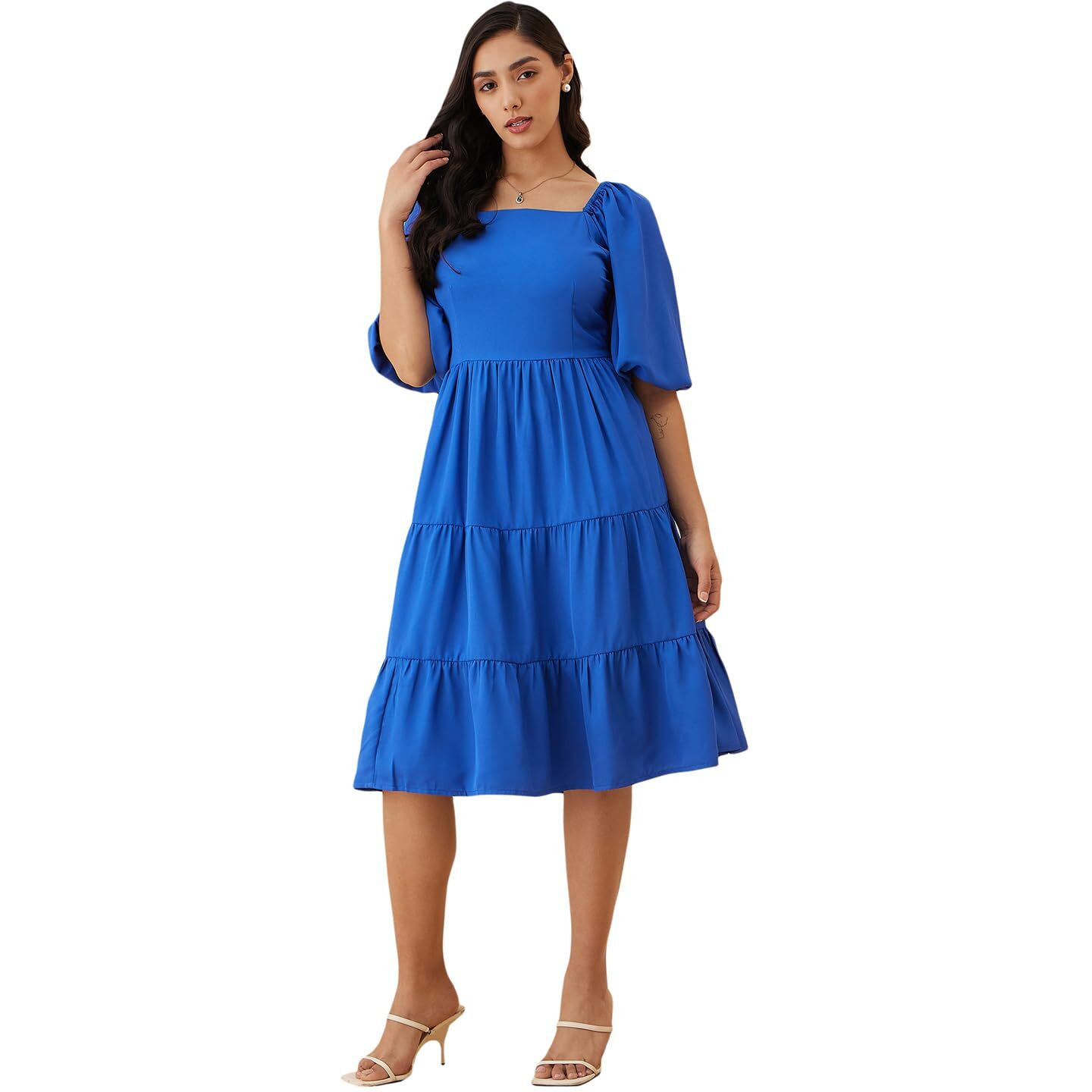Rare Women's Regular Fit Dress (Ep7532E_Blue M)