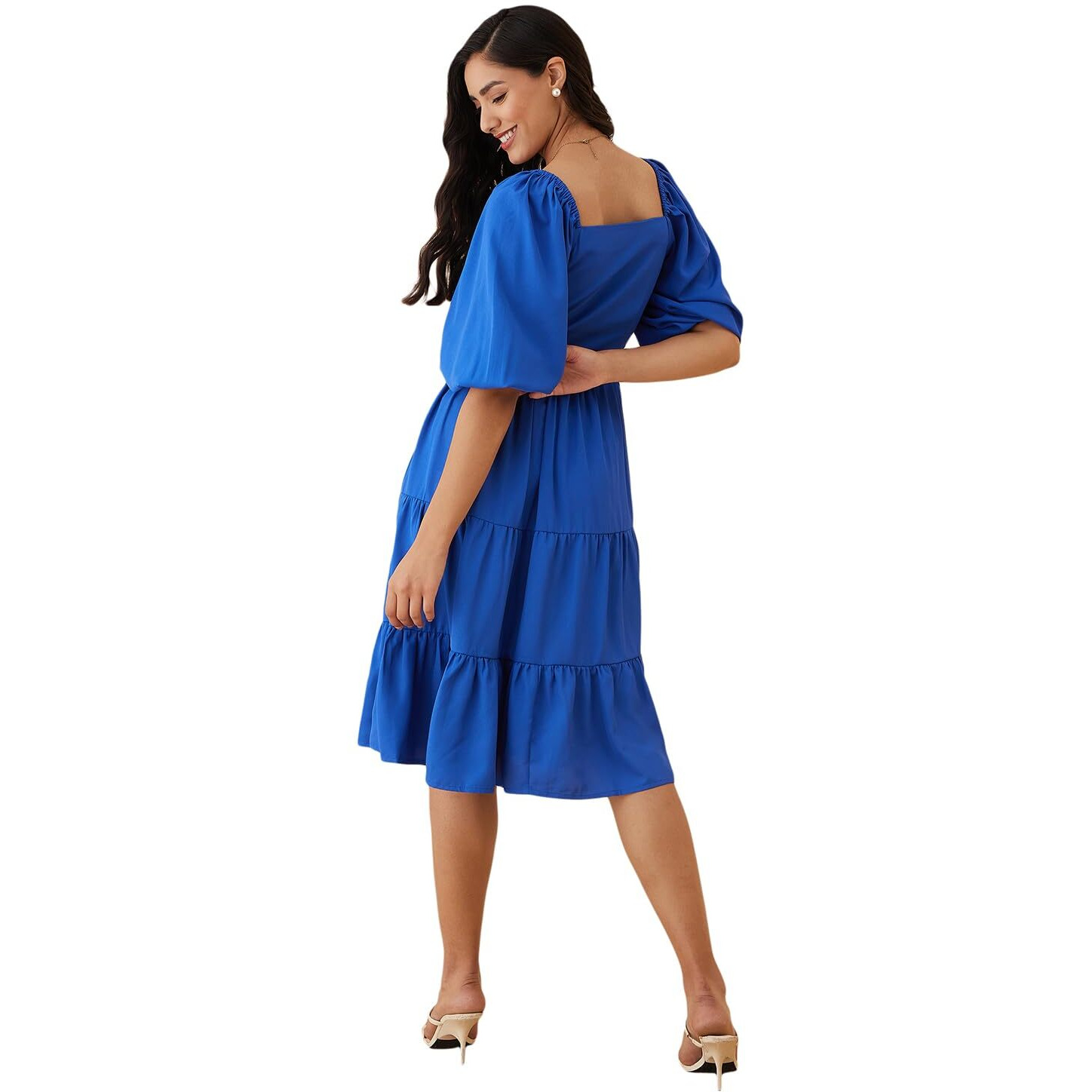 Rare Women's Regular Fit Dress (Ep7532E_Blue M)