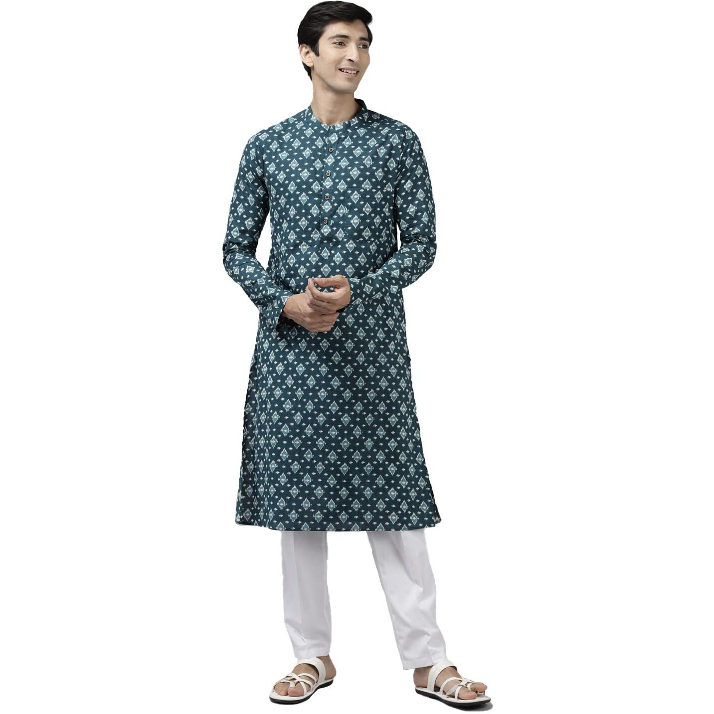 See Designs Cotton Regular Mens Kurta (Sdkt1042Xxl_Teal_Xxl)