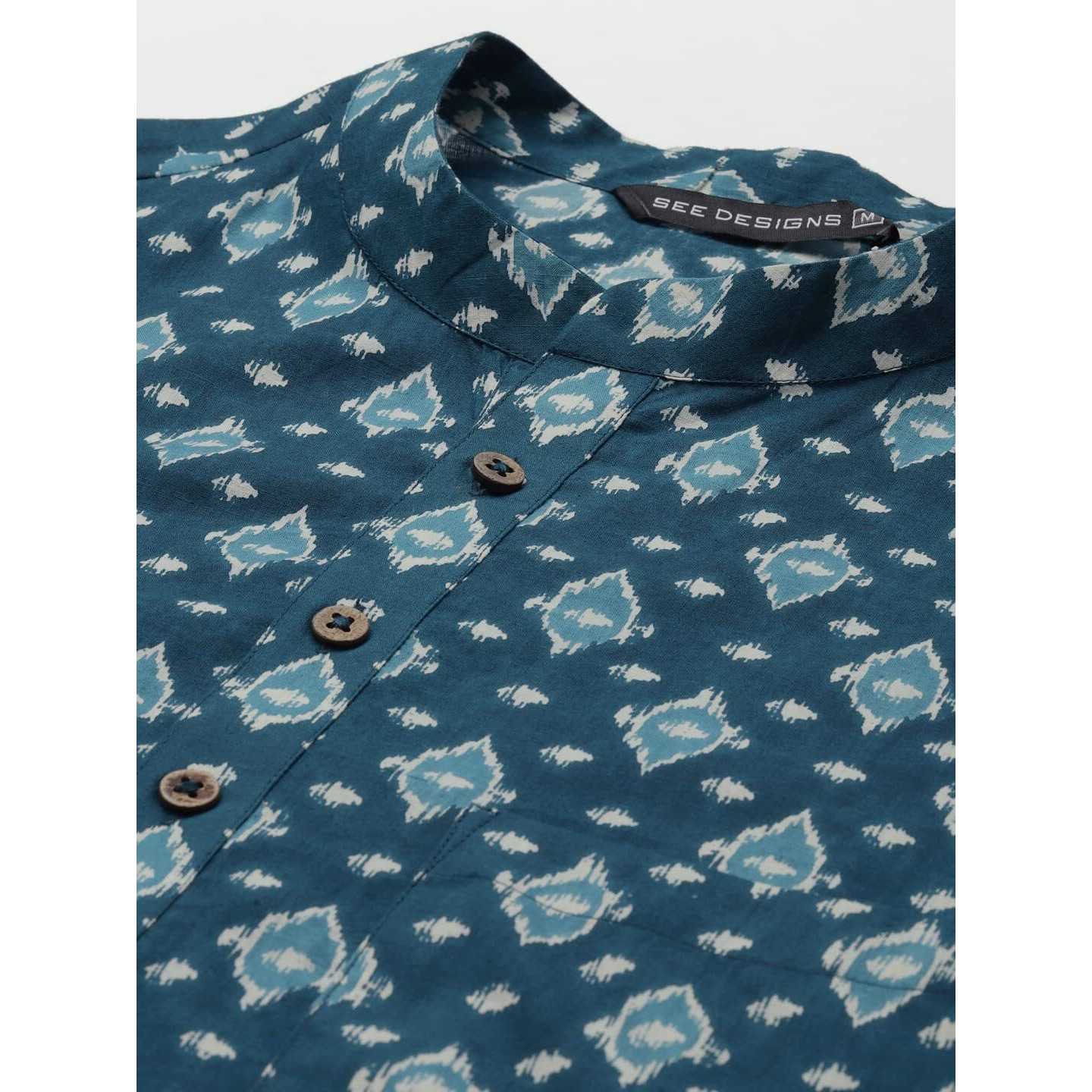 See Designs Cotton Regular Mens Kurta (Sdkt1042Xxl_Teal_Xxl)