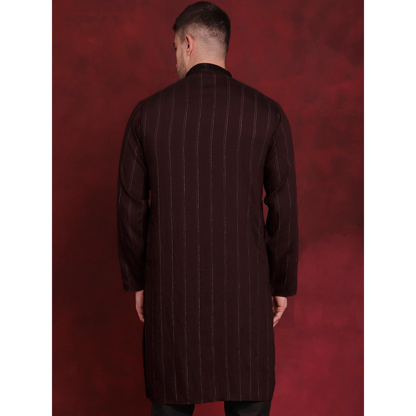 Jompers Sequins Embroidered Kurta Pyjama Set For Men. (Maroon, Xl)