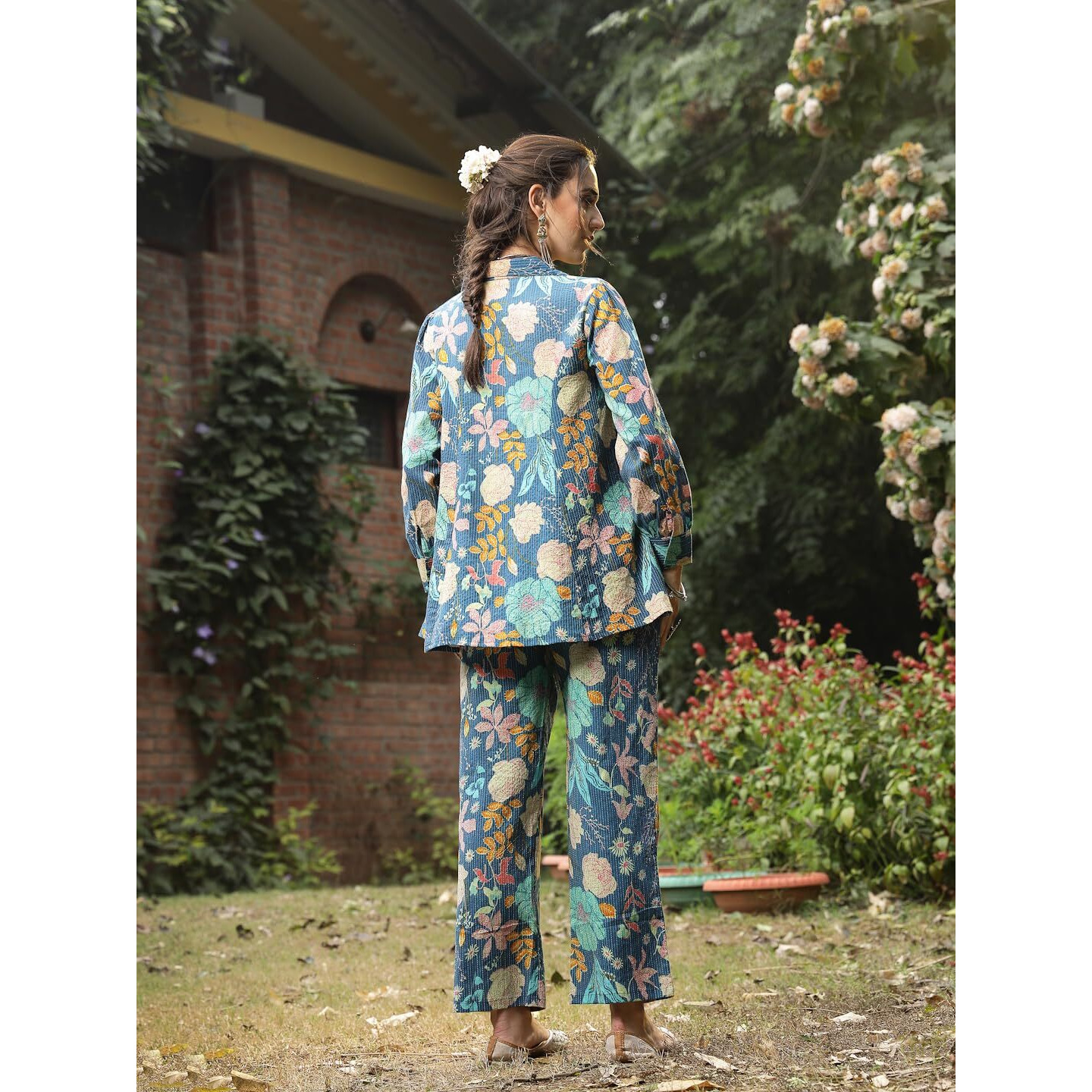 Stylum Women's Multicolor Floral Printed Cotton Co-Ord Set (Csmultibeach40_Multicolor, L)
