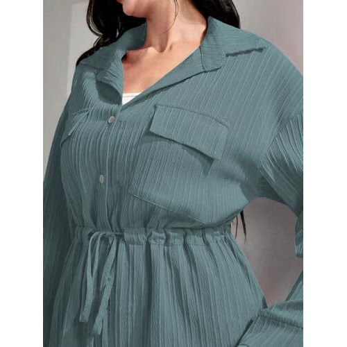 Tadkee Women's Solid Color Casual Long Sleeve Top And Pant Co-Ord Set With Pockets | Co Ord Set For Women | Kurta Set For Women (Fn-Sugar-Full-Pocket-127-Green-L)