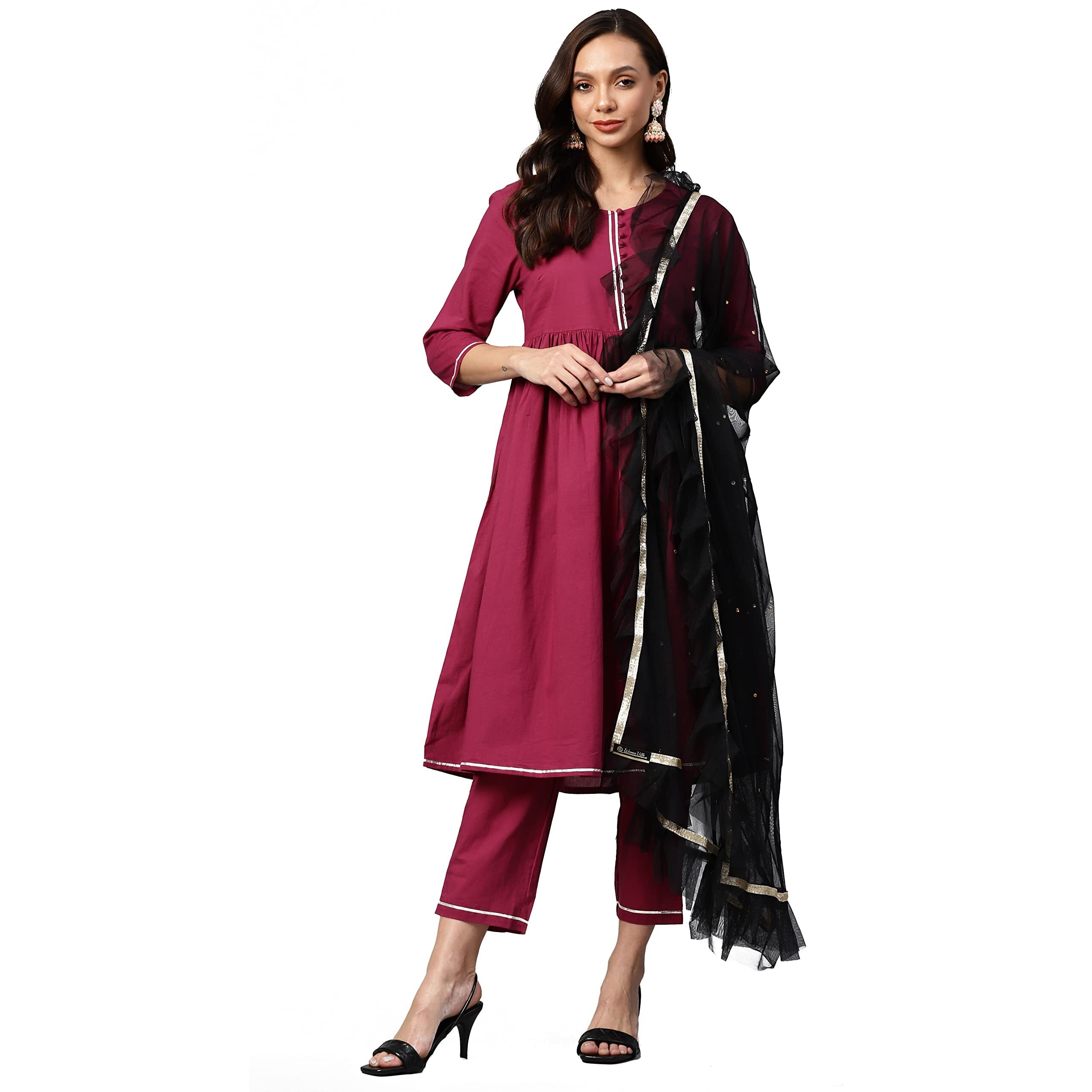 Weavers Villa Poly Net Embellished Dupatta, Chunni, 2.25 Mtrs