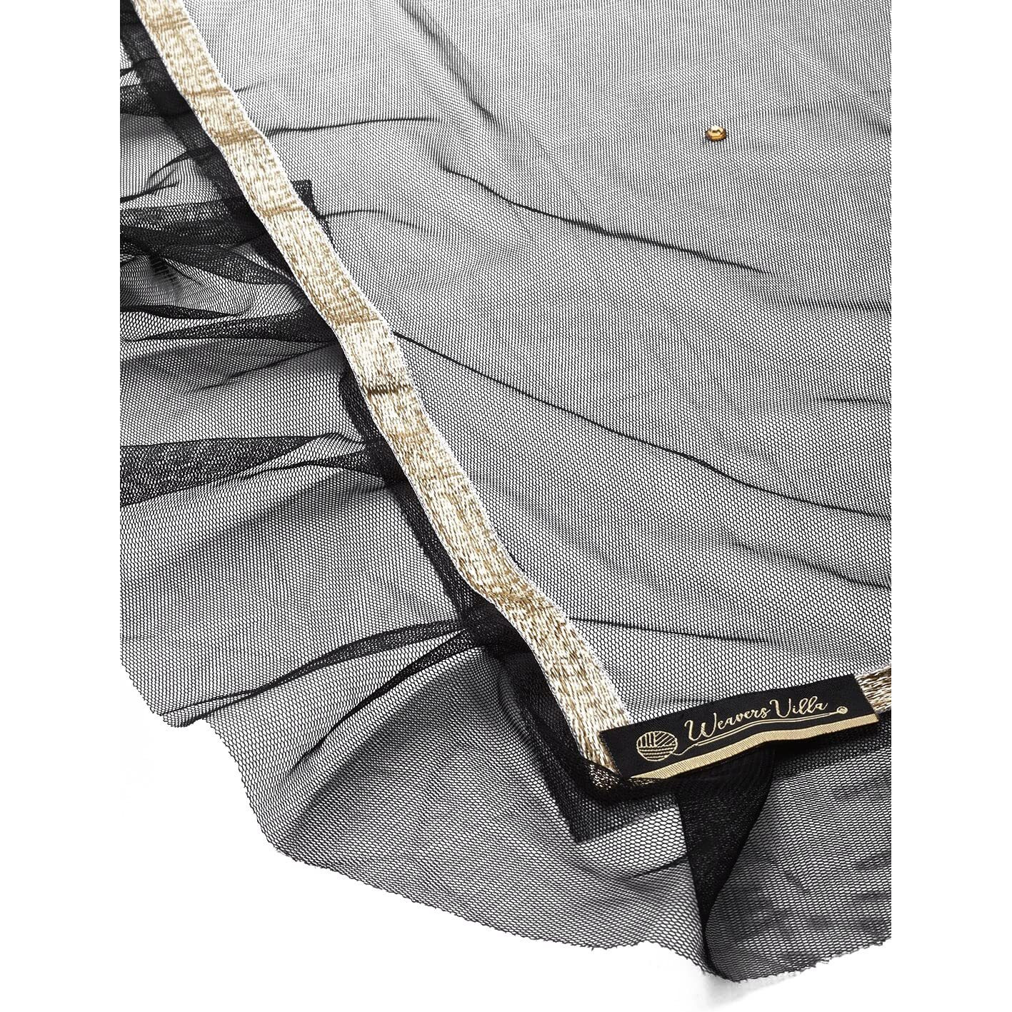 Weavers Villa Poly Net Embellished Dupatta, Chunni, 2.25 Mtrs