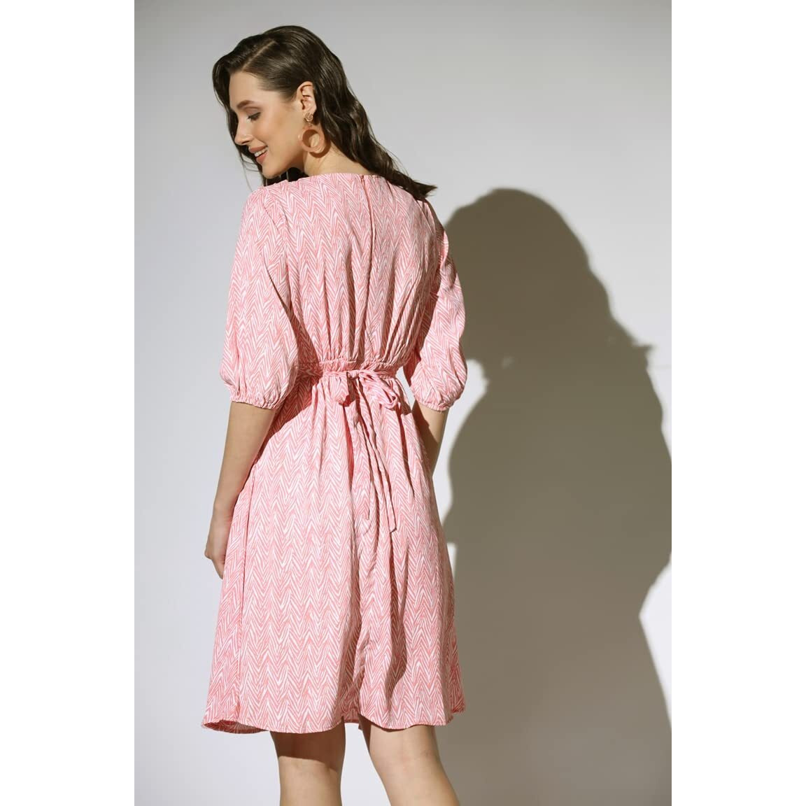 Dhruvi Trendz Womens Rayon Women Western Dresses Regular Fit Western Dress (Dt-Wd1081_Peach_Xl)
