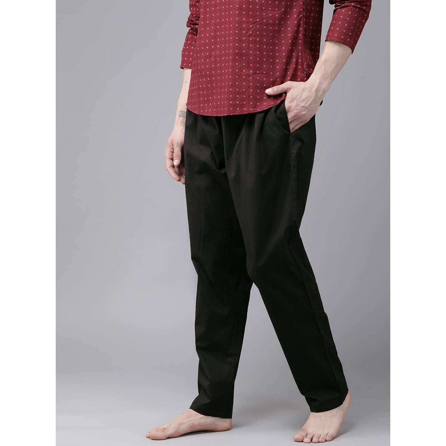 See Designs Men Black Solid Pure Cotton Men's Pyjama (Pack Of 2)_Sdcbpj156Xl