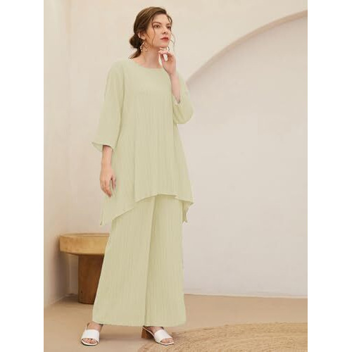 Tadkee Women's Cotton Blend Striped Regular Co-Ord Set (Fn-Round-Sugar-Cord-124-Off White-L)