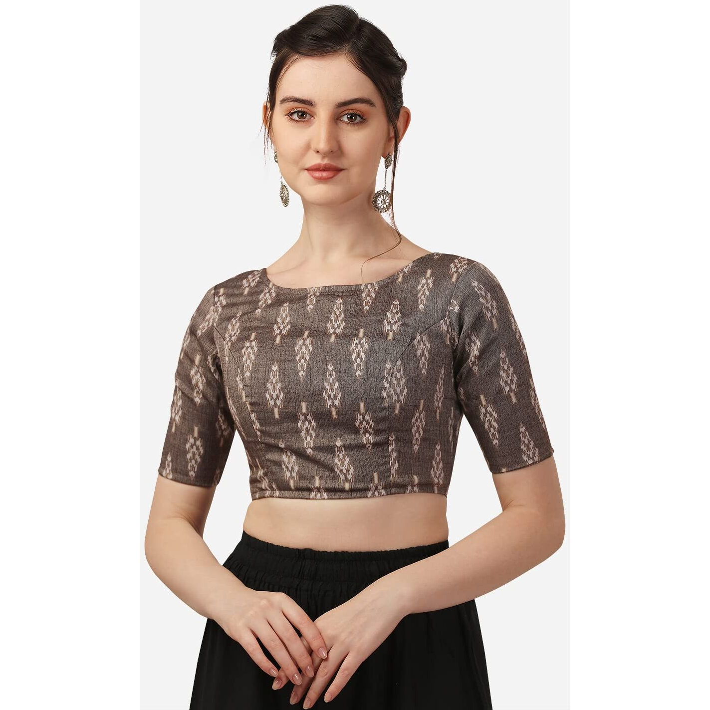 Oomph Brown Readymade Cotton Blouse For Women - Rbbl281M