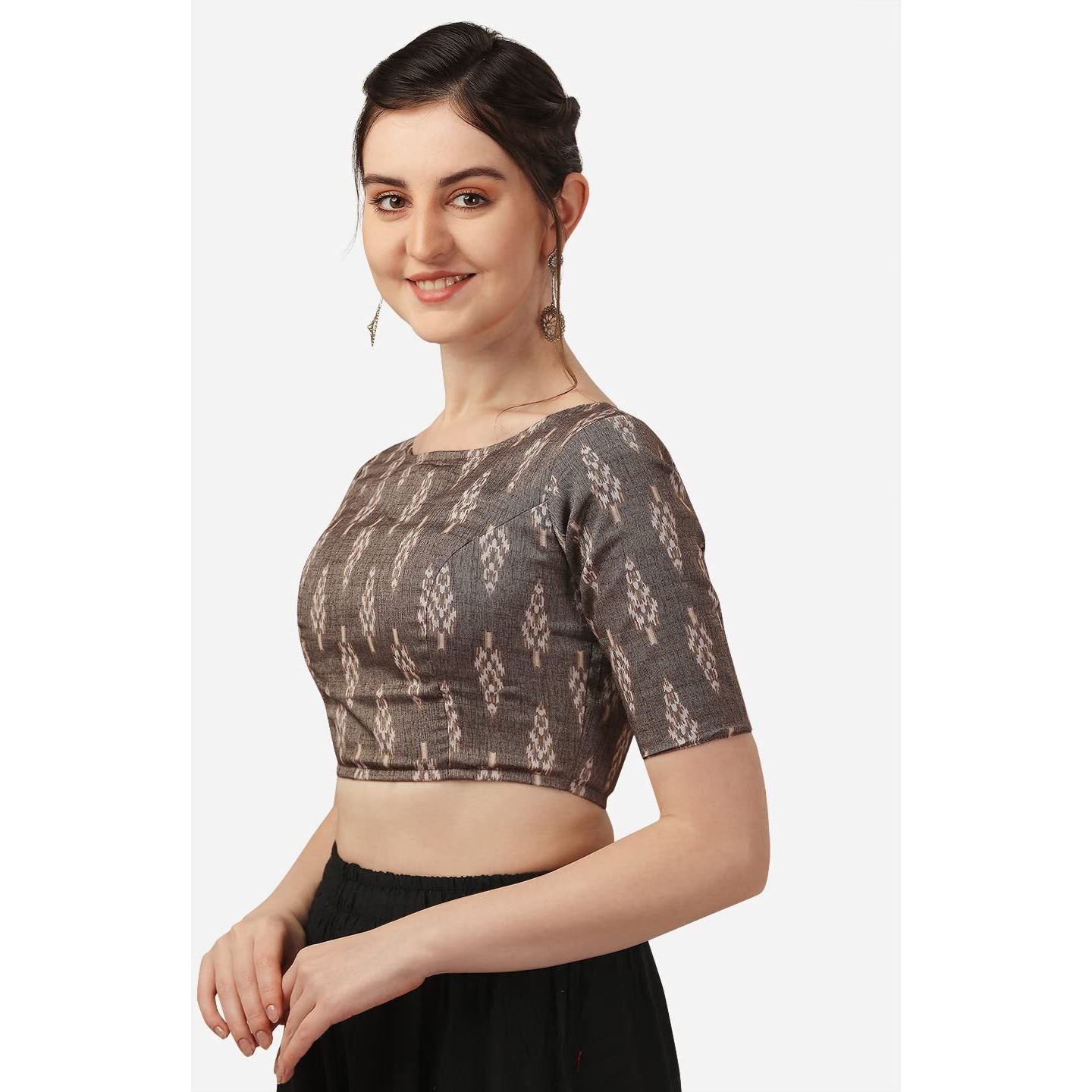 Oomph Brown Readymade Cotton Blouse For Women - Rbbl281M
