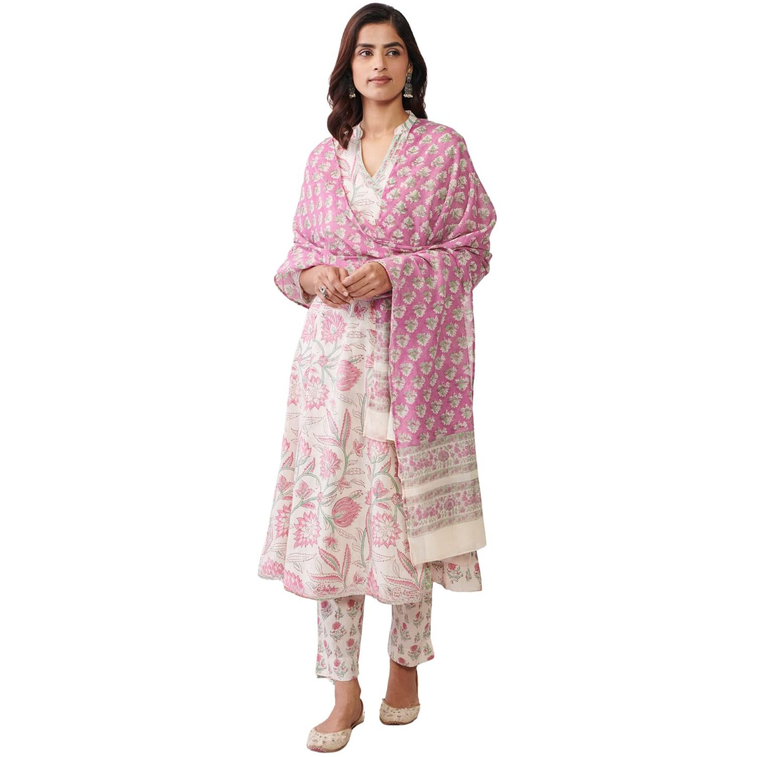 Leriya Fashion Kurta Set With Dupatta For Women | Women Kurta | Women Kurta Sets With Palazzo | Women Kurta Pant Set With Dupatta | Women Kurta Pant Set Women Kurti Set With Pant (Xx-Large, White)