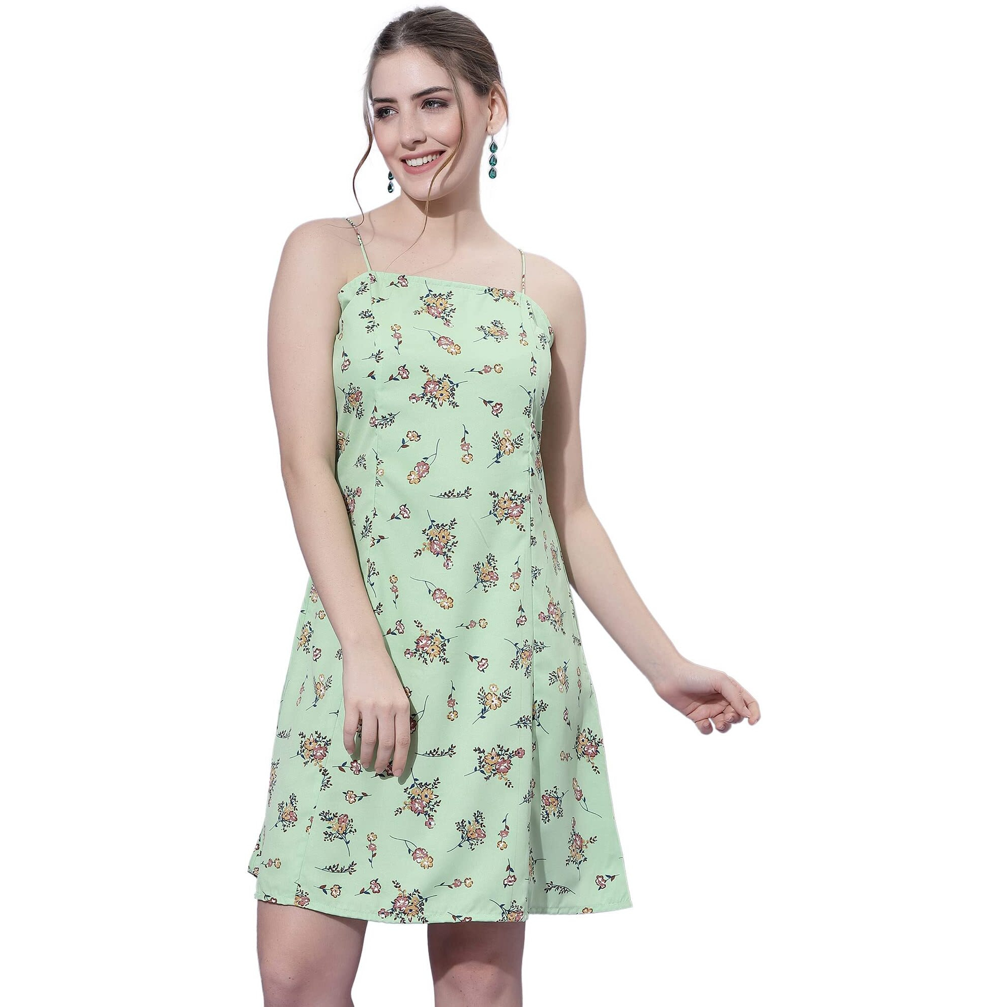 Oomph Women's Western & Fusion Wear Dresses For Women, Green - Md523