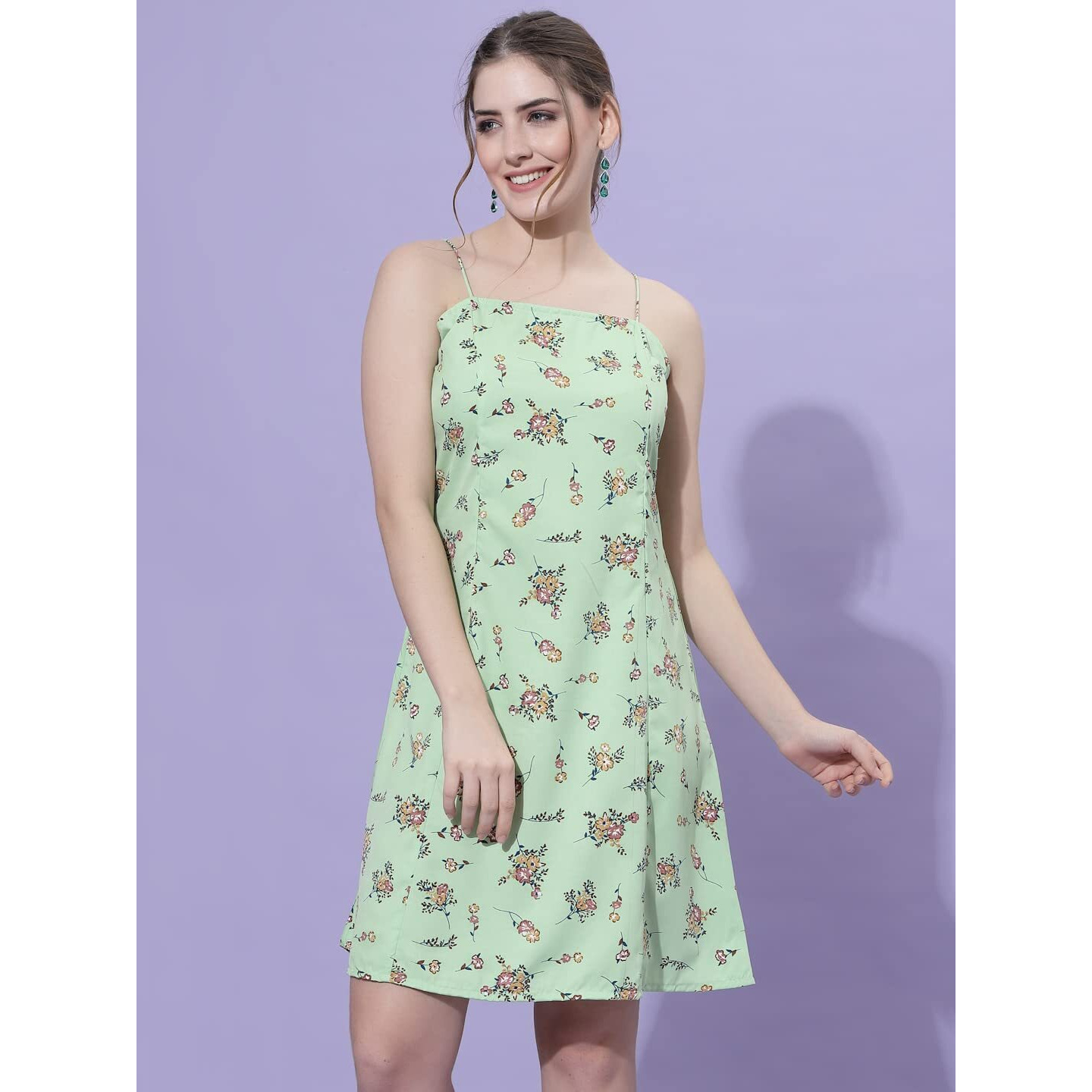 Oomph Women's Western & Fusion Wear Dresses For Women, Green - Md523