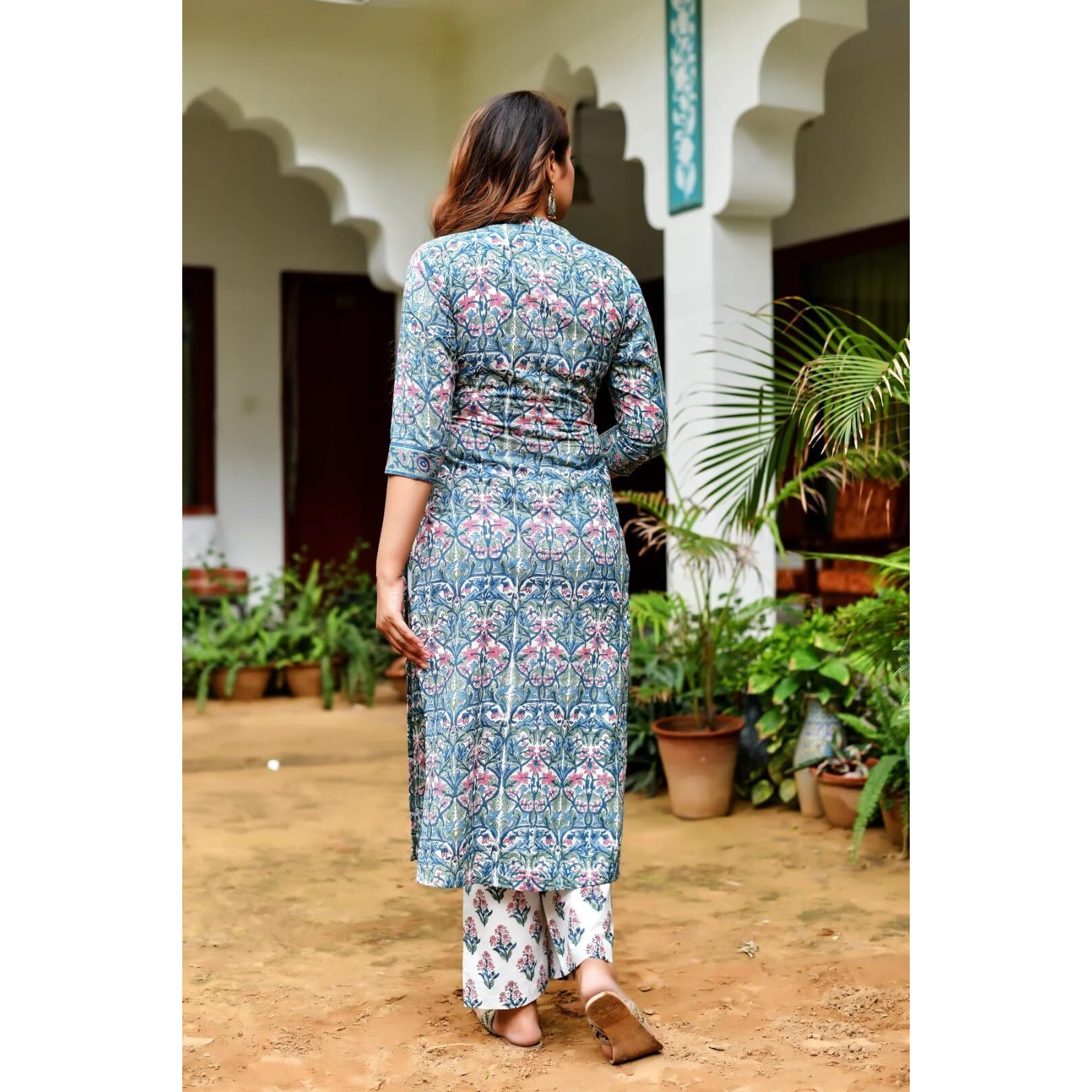 Leriya Fashion Women Cotton Blend Fancy Kurta Set Regular Fit Printed (Lf-K2712&P134&D84_Blue_2Xl)