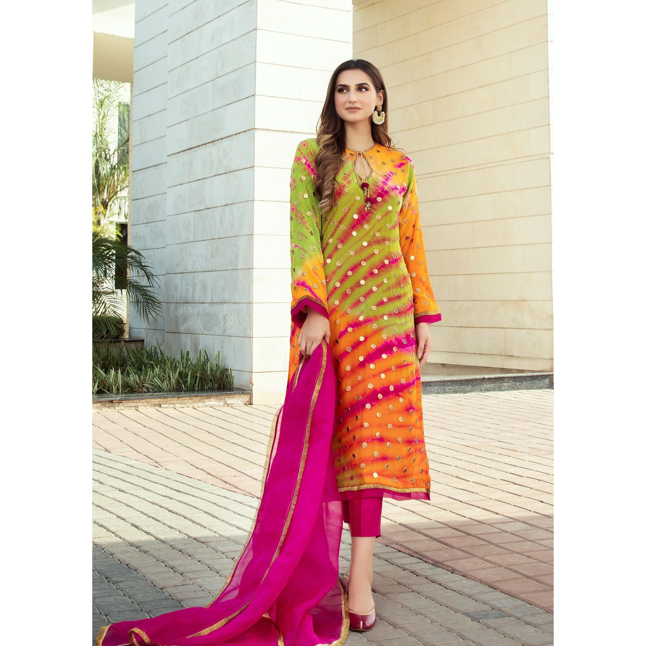 Anni Designer Women's Rayon Viscose Straight Printed Kurta With Pant & Dupatta (Rubicon Multi_L_Multicolor_Large)