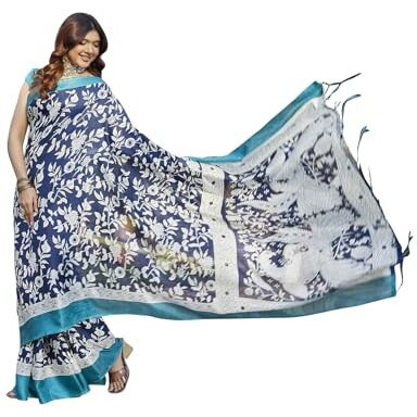 Yashika Women's Art Silk With Tassels Saree|Sarees For Women (Az-Ys-P1-Naysa Navy Jhalar)