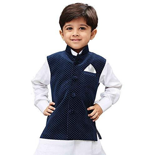 Jbn Creation Boys' Navy Blue Velvet Nehru Jacket_Vasbjbu014_24