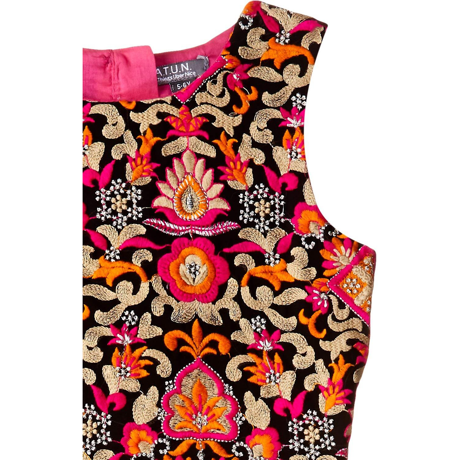 A.T.U.N. Girls' Regular Fit Lehenga Choli (Glhg Fus Fem_Fuchsia_4-5 Years)