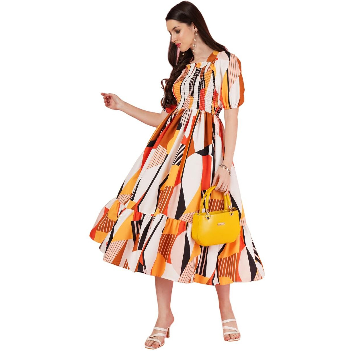 Kzully | Elevated Elegance Redefining Style With The Smocked A-Line Midi Dress