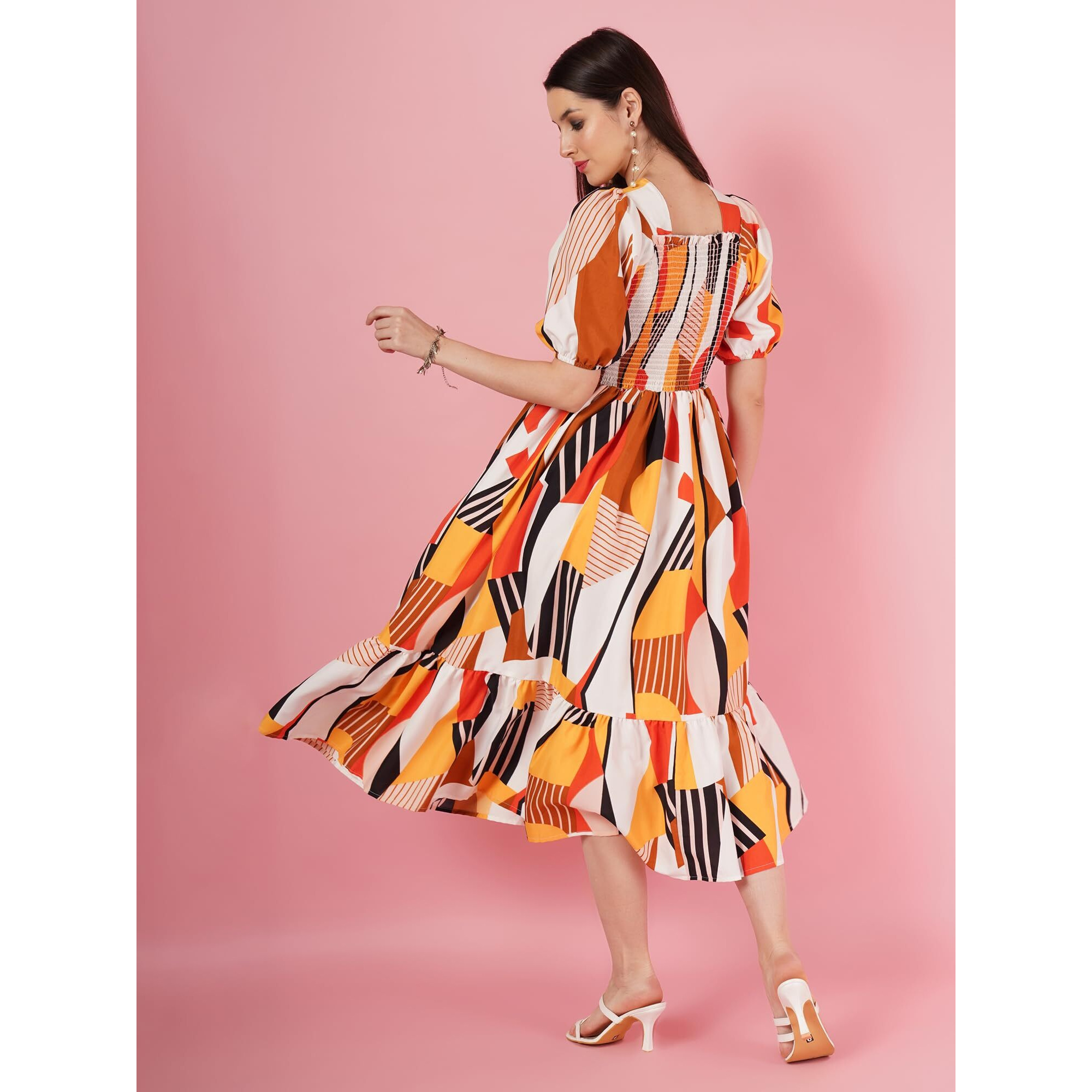 Kzully | Elevated Elegance Redefining Style With The Smocked A-Line Midi Dress
