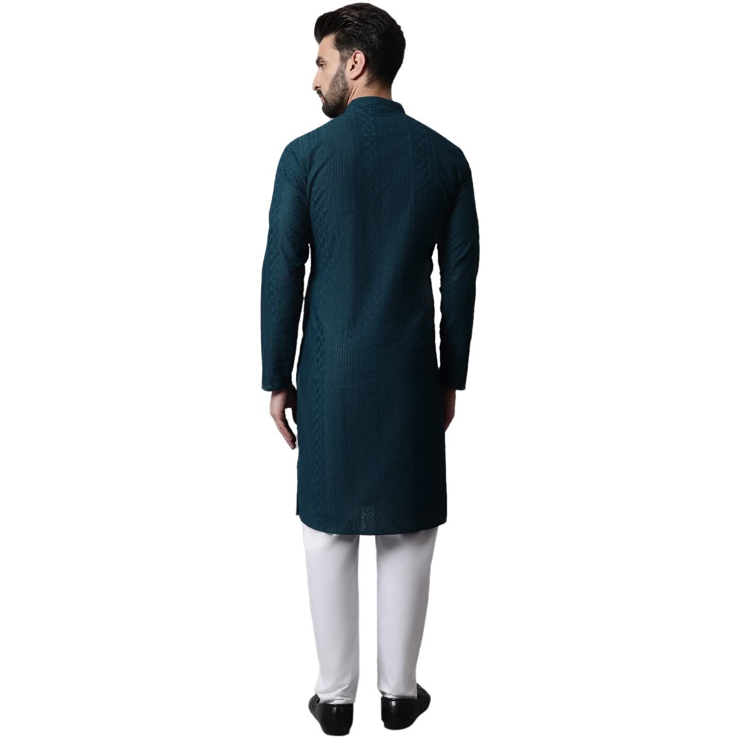 Jompers Men's Embroiderd Kurta Pyjama Sets (Teal, Xl)