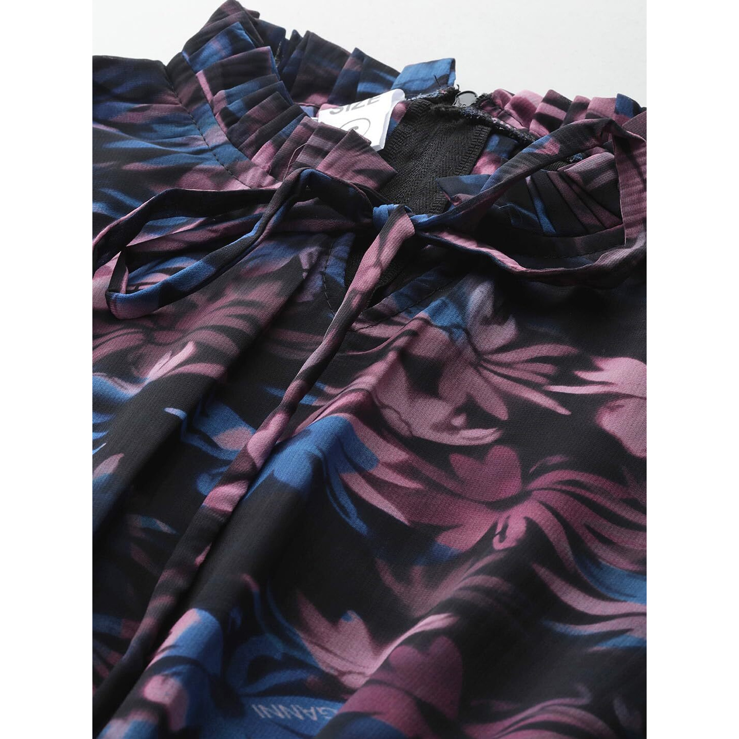 Aarika Womens Black Colour Floral Print Georgette Dress (S-Xxl)