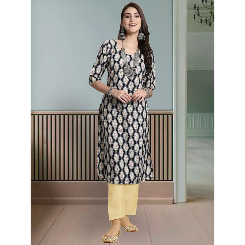 Pinkmint Women's Crepe Printed Kurta And Pant Set (Pack Of 3)