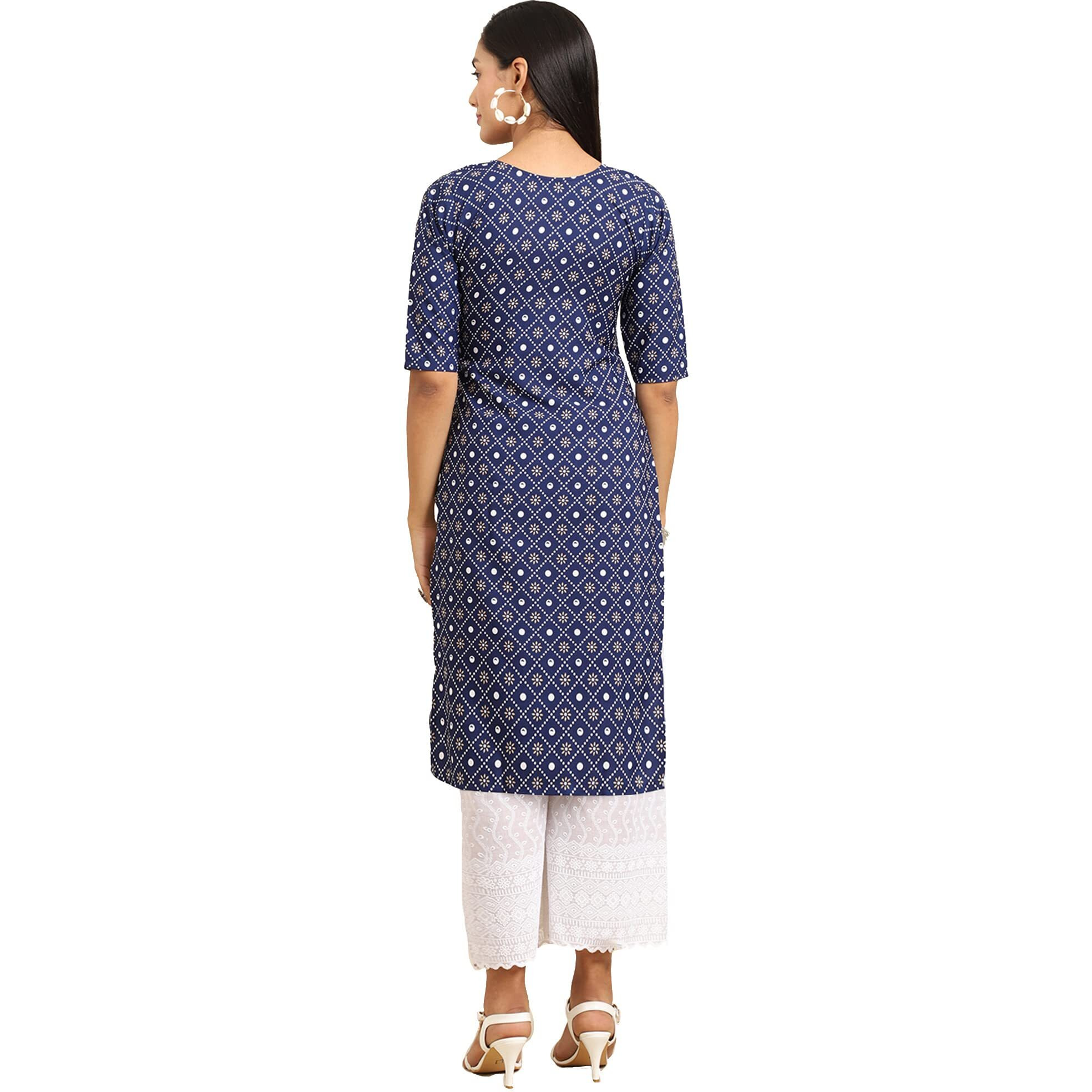 Pinkmint Women's Crepe Digital Print Straight Kurta (R-347-353-370-350-346-Xl)