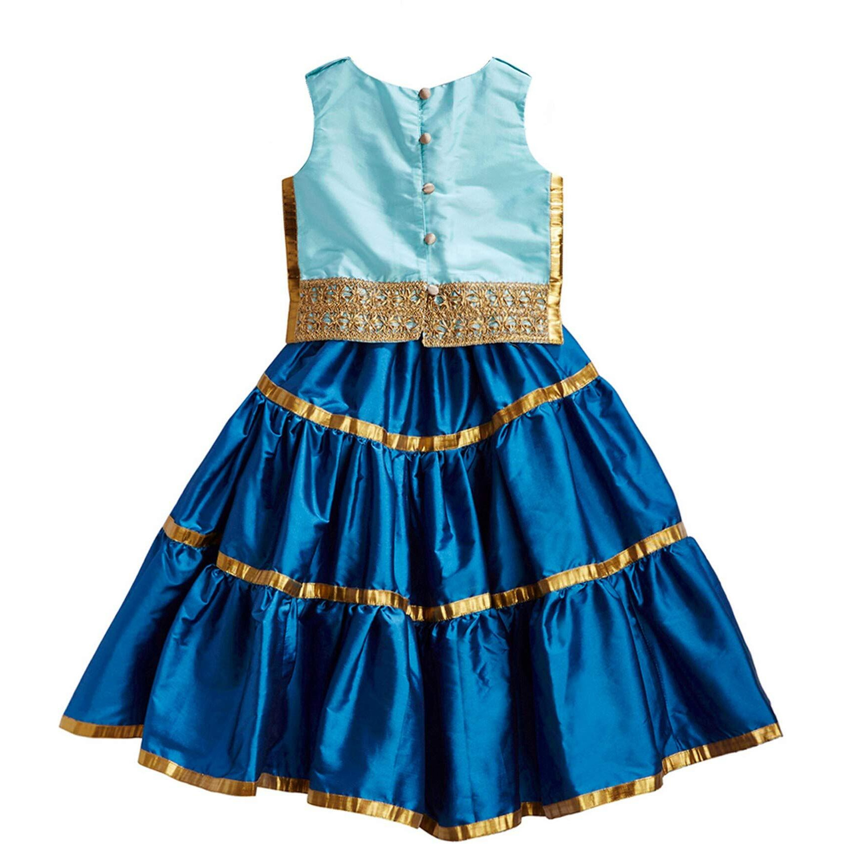 A.T.U.N Girl's Synthetic Readymade Lehenga Choli(Glhg Got Mnt_Mint-Turquoise_6-7 Years_Mint-Turquoise_6 Years-7 Years)