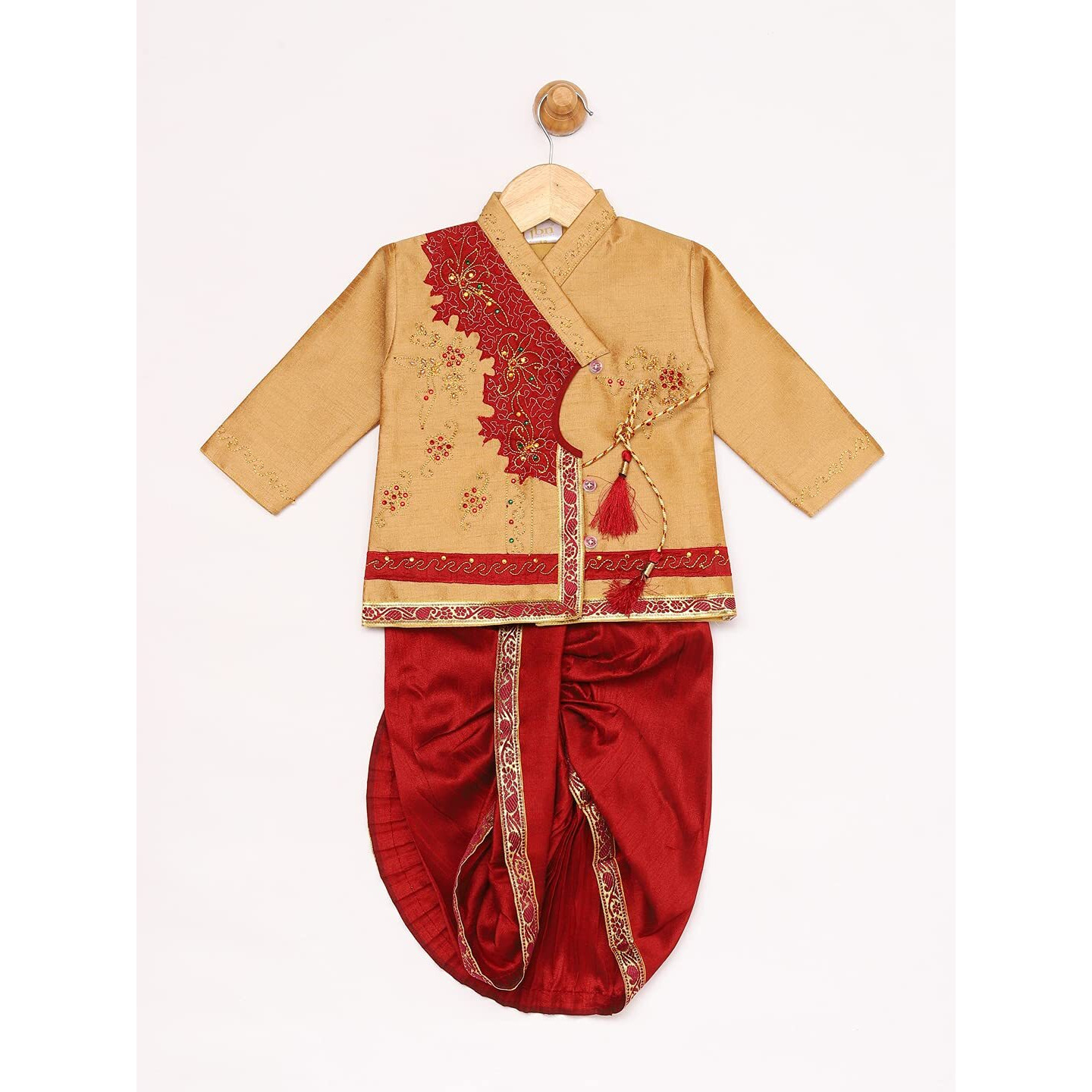 Jbn Creation Boys' Rose Gold Silk Blend Kurta And Dhoti Set (Jbnbcdk001Rg_6-7 Years_Rose Gold)