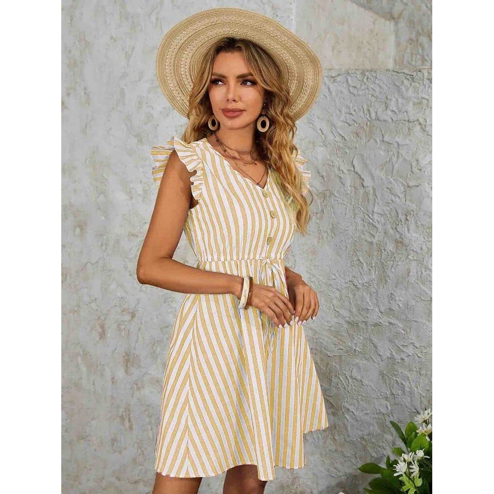 Leriya Fashion One Piece Dress For Women| Midi Dress For Women| Birthday Dress For Women (X-Large, Yellow)