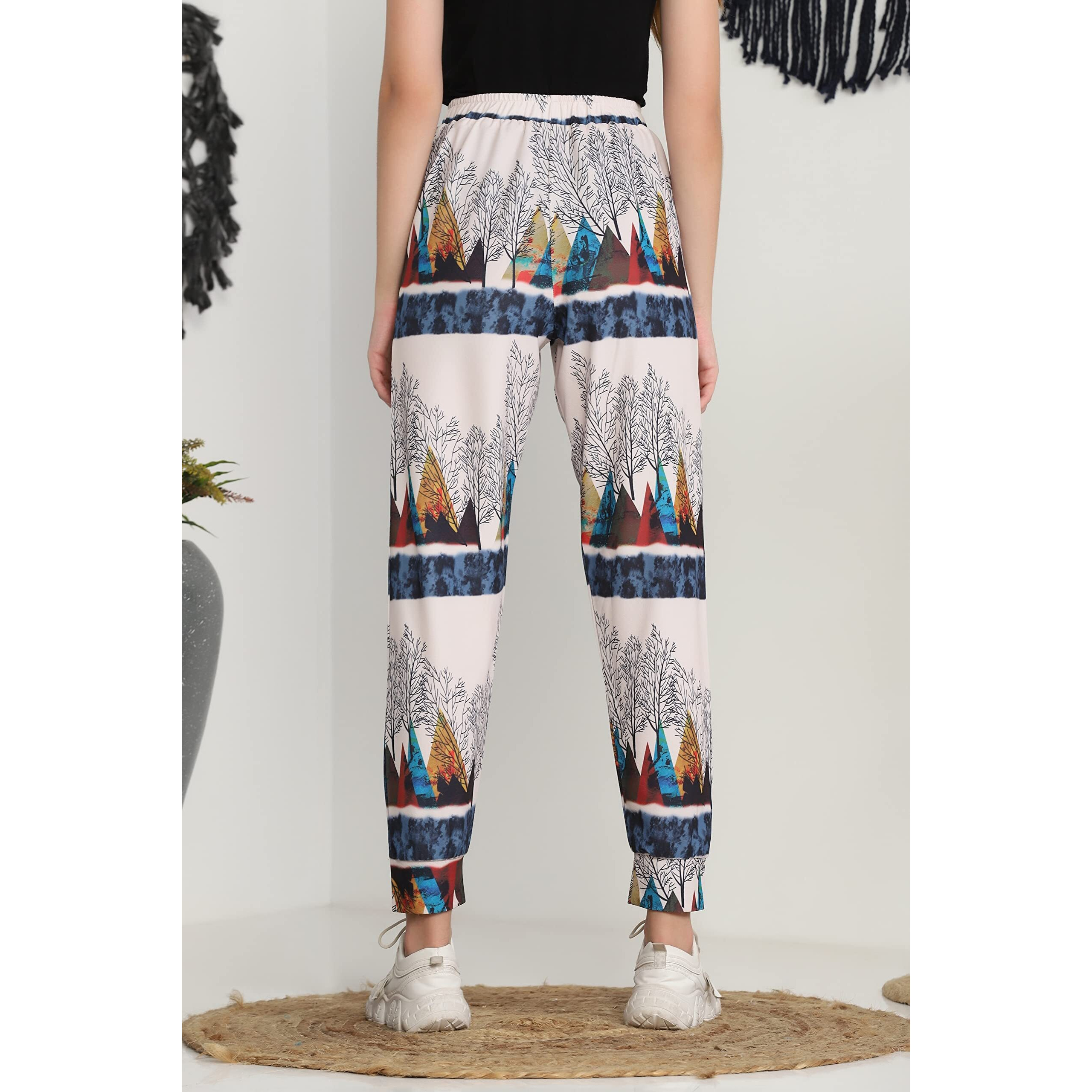 Greciilooks Women Rayon Jogger Regular Fit Trouser Pant (Multicolour, Xx-Large)