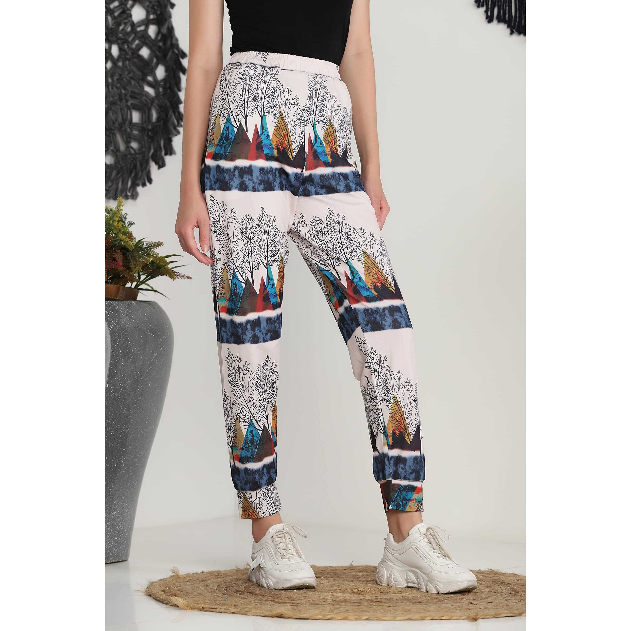 Greciilooks Women Rayon Jogger Regular Fit Trouser Pant (Multicolour, Xx-Large)