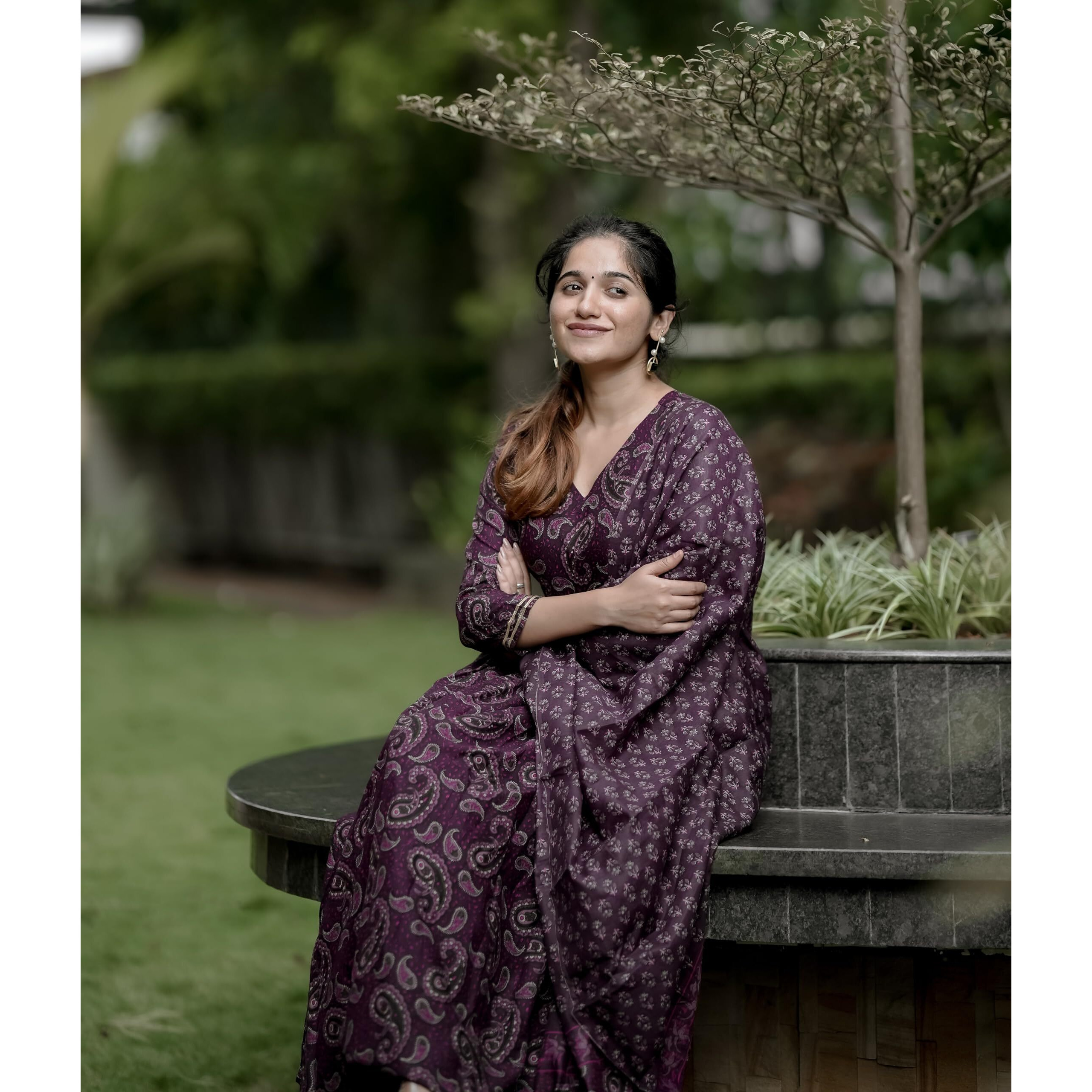 Nermosa Women Printed Anarkali Kurta Pant With Dupatta (In, Alpha, Xl, Maroon)