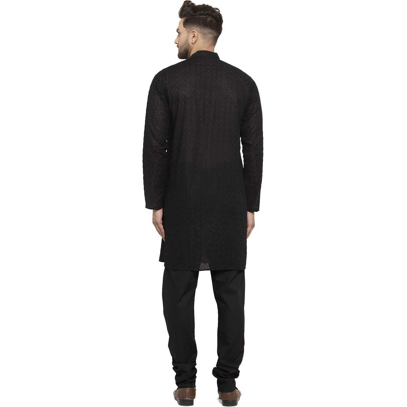 Jompers Men's Chicken Cotton Kurta Pyjama. (Black, Xxl)